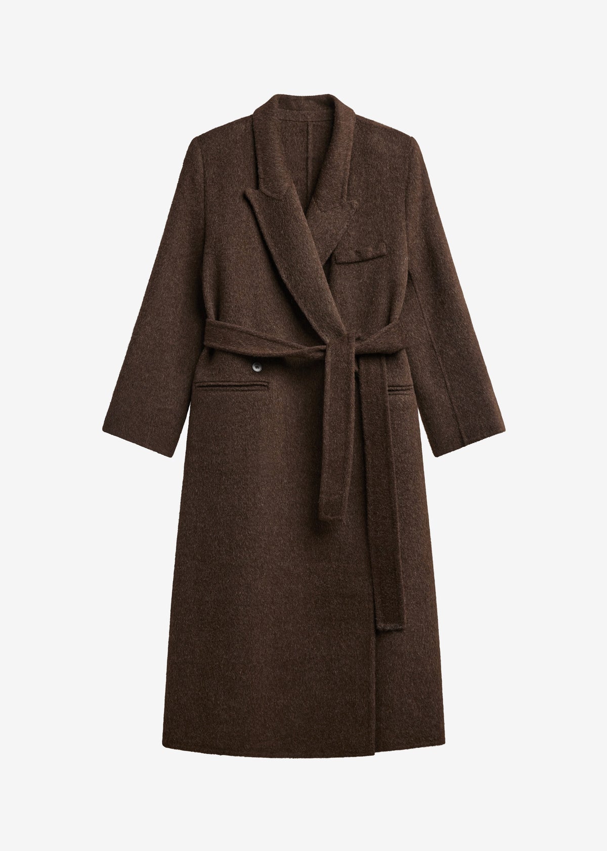 Arlene Wool Belted Coat - Brown - 7