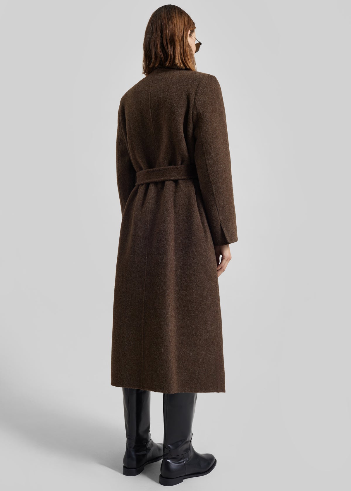 Arlene Wool Belted Coat - Brown - 6