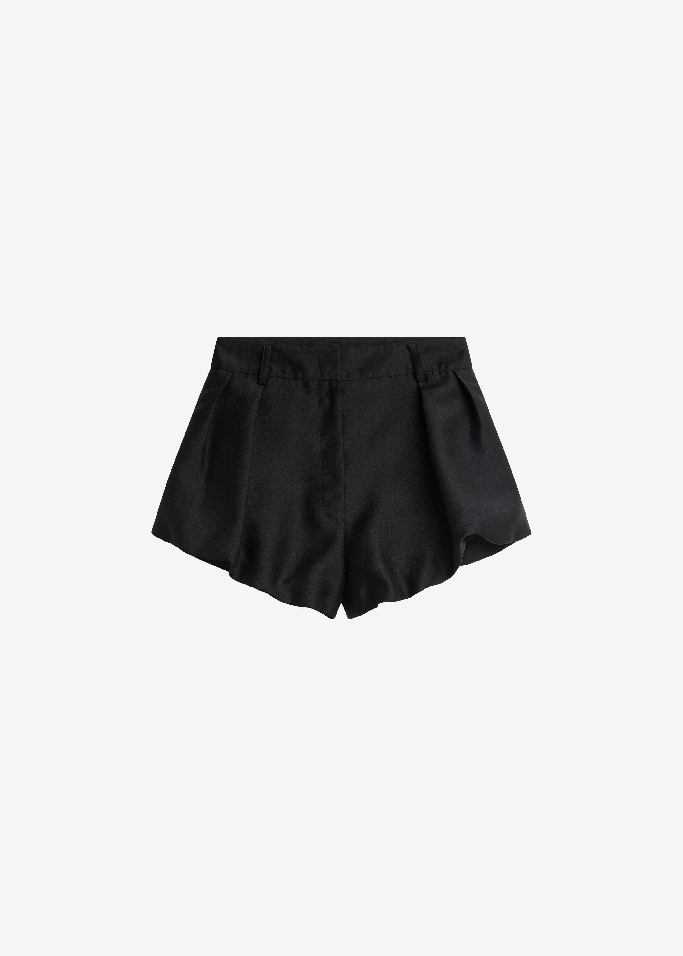 Arles Bubble Hem Shorts - Black - 9