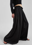 Arleth Satin Sheer Drawstring Pants - Black