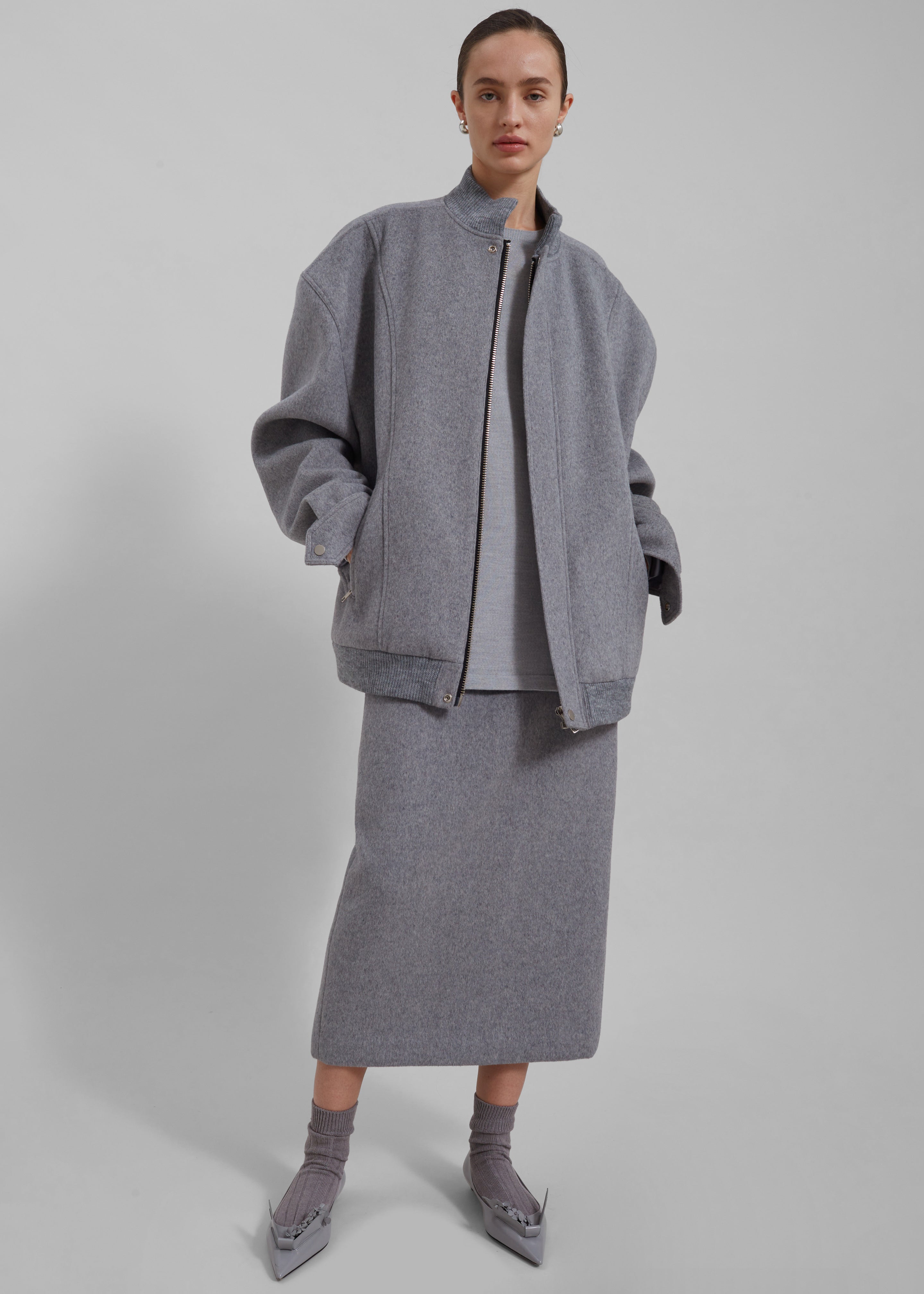 Arley Midi Skirt - Light Grey - 7