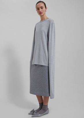 Arley Midi Skirt - Light Grey