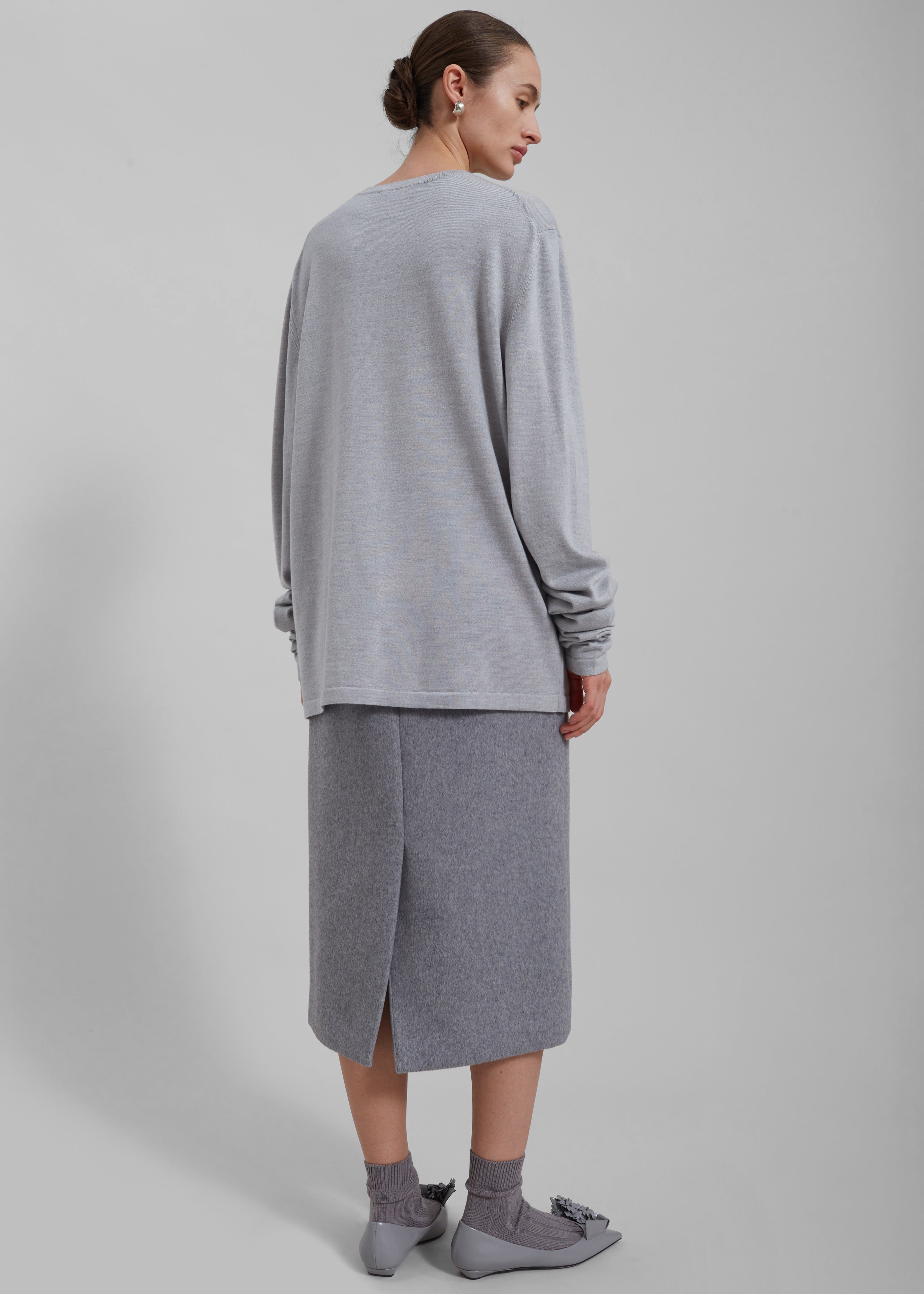 Arley Midi Skirt - Light Grey - 8