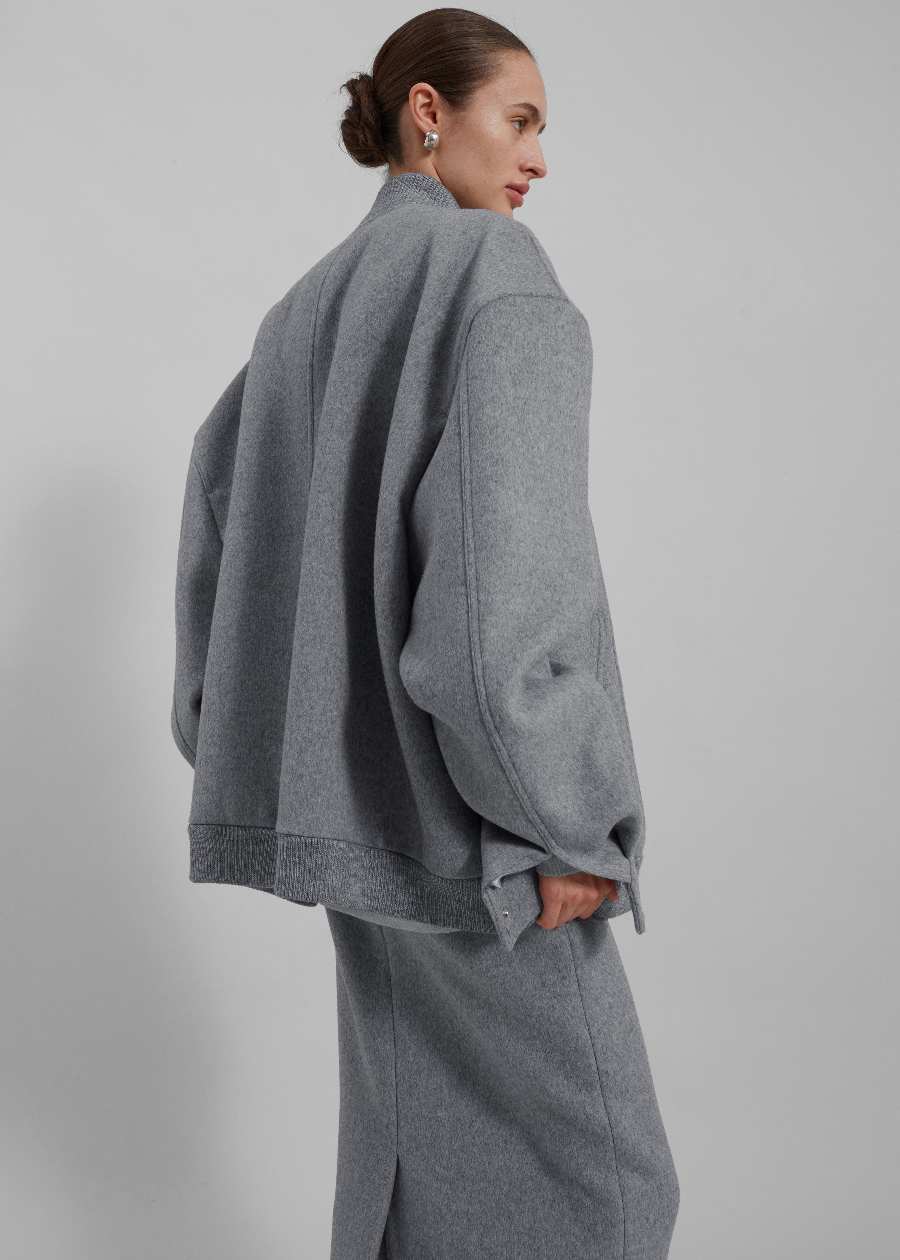 Arley Oversized Bomber - Light Grey - 7