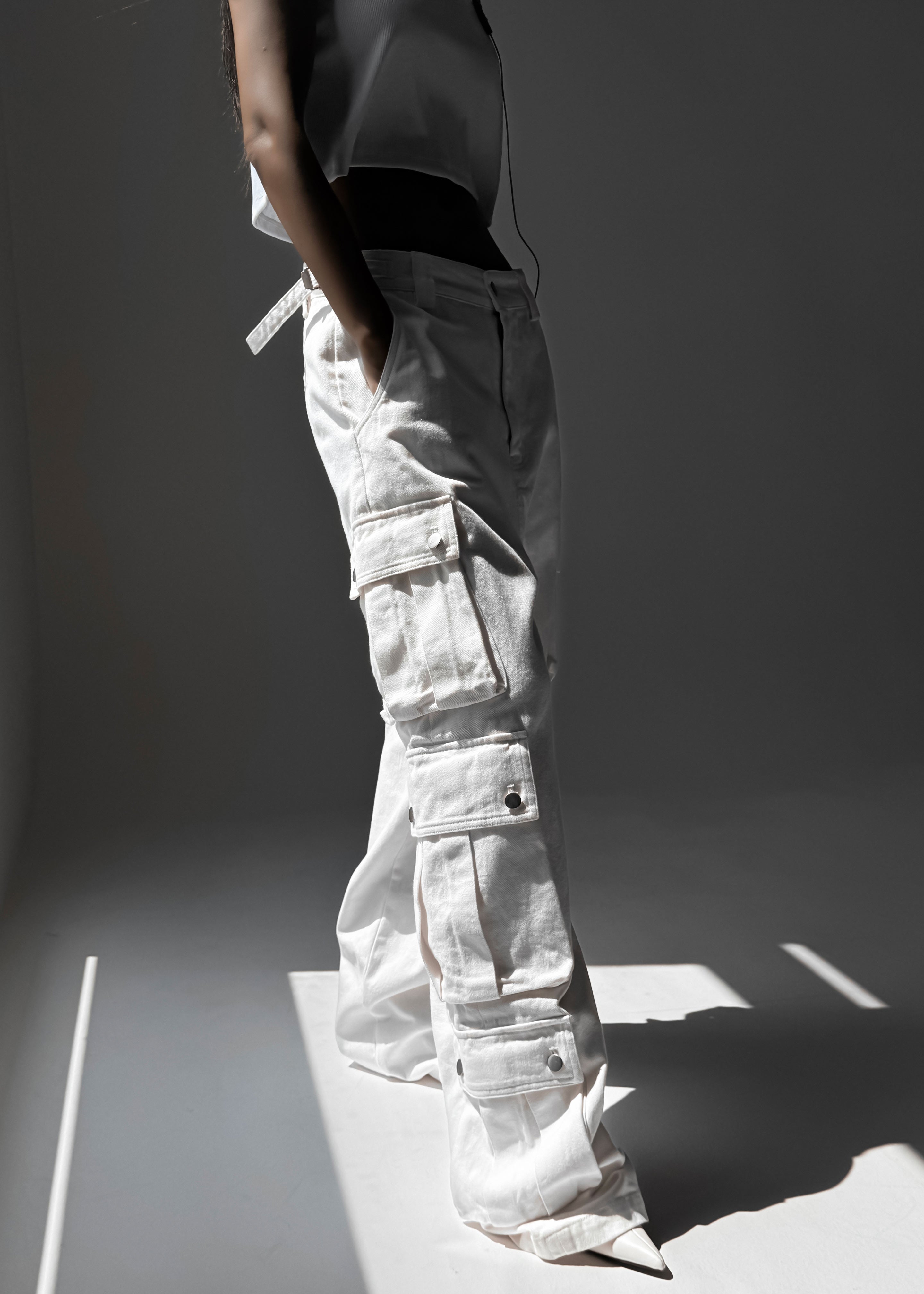 Arlon Cargo Pants - White - 1