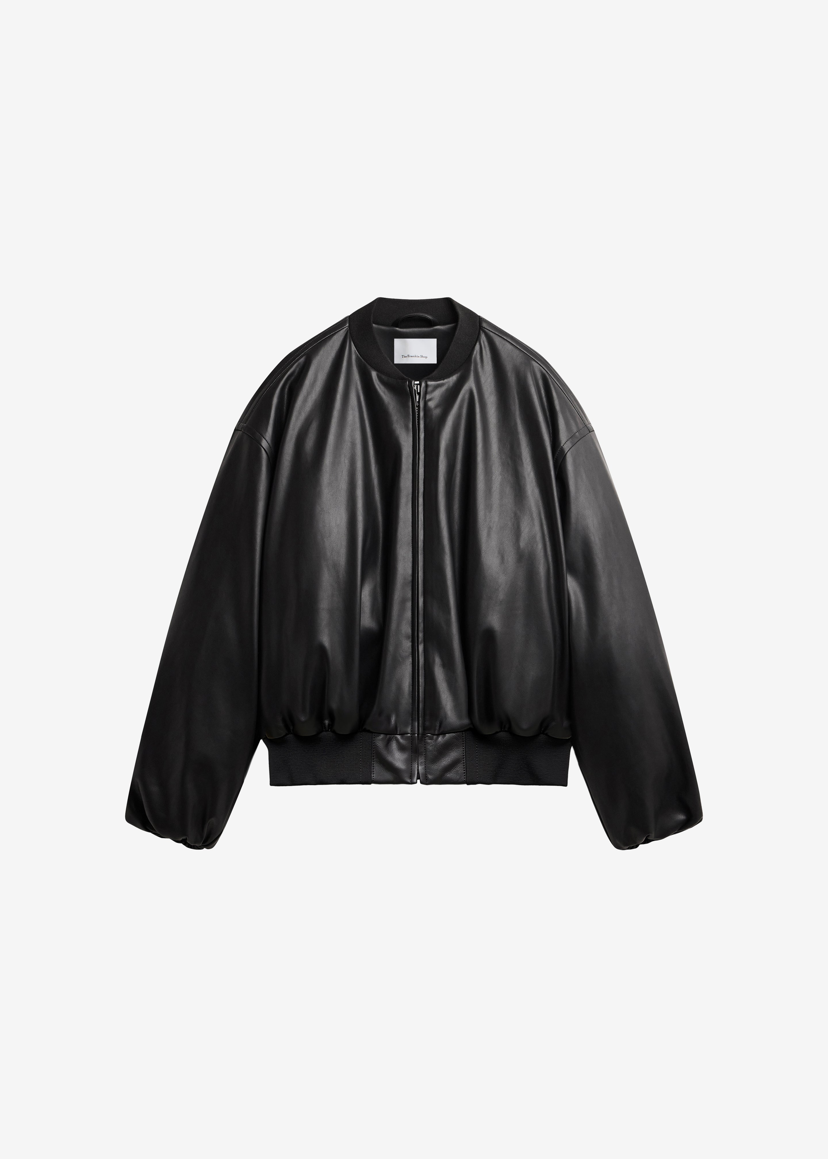 Arolla Faux Leather Draped Jacket - Black - 13