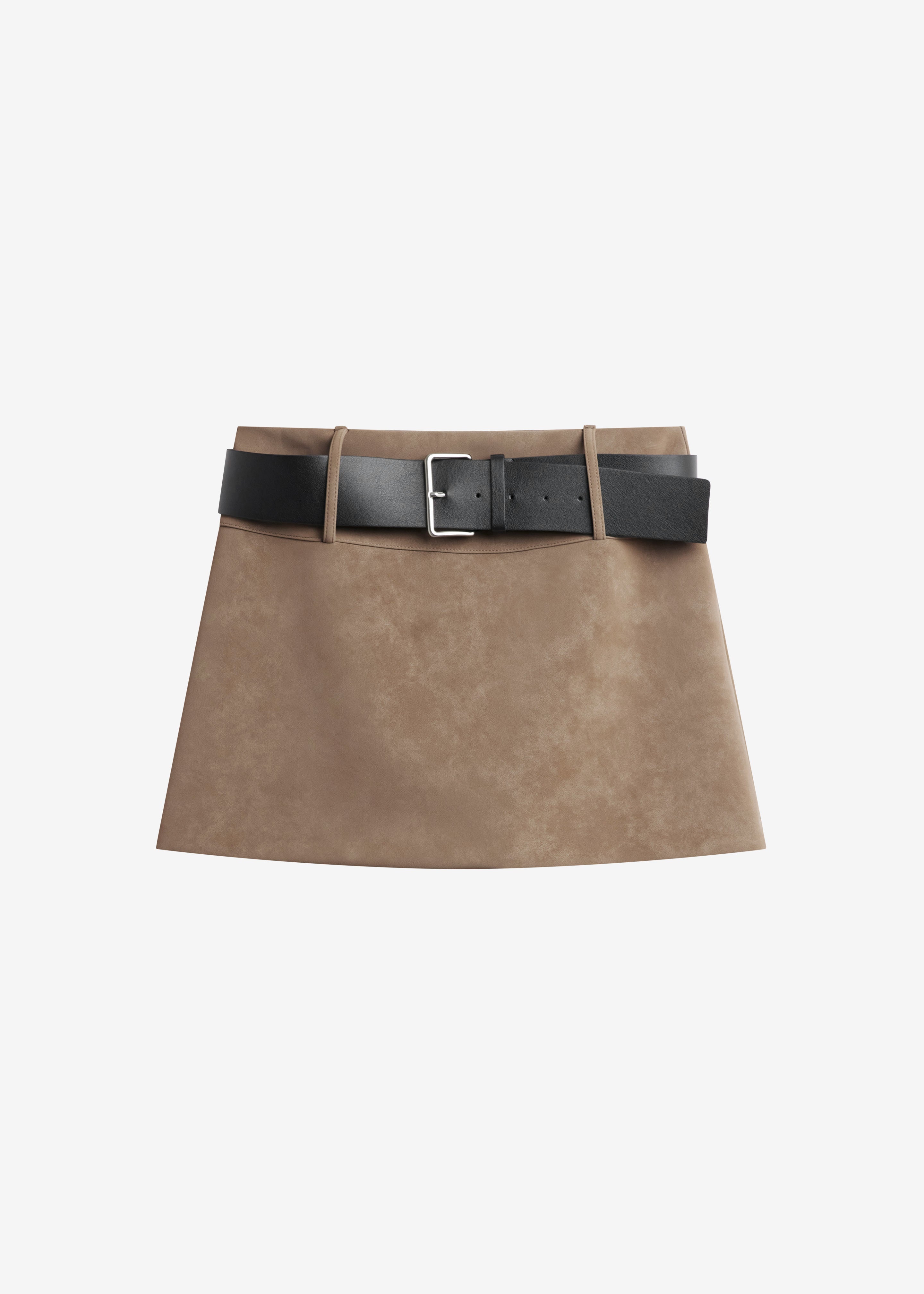 Arosa Belted Mini Skirt - Beige - 10