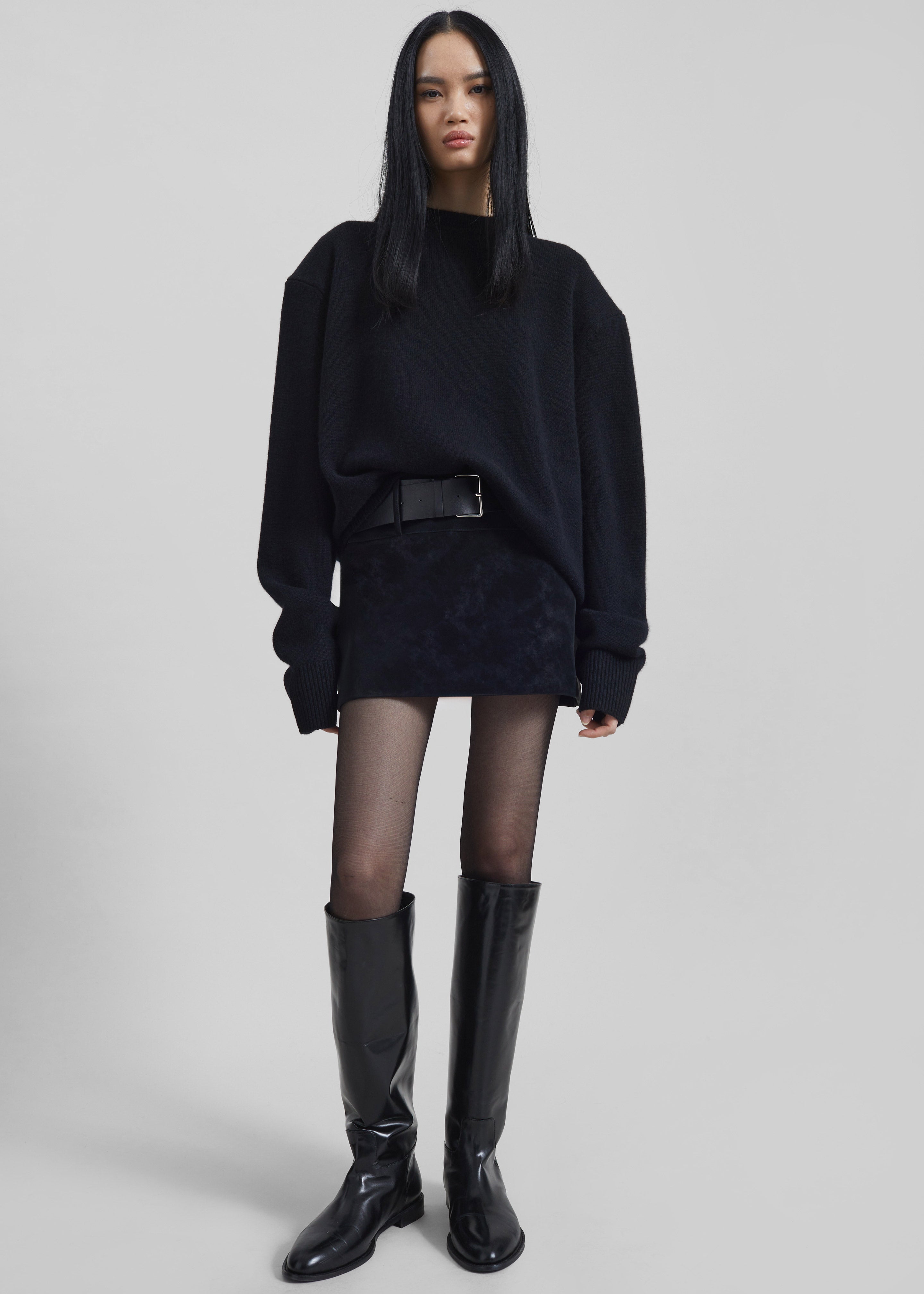 Arosa Belted Mini Skirt - Black – The Frankie Shop