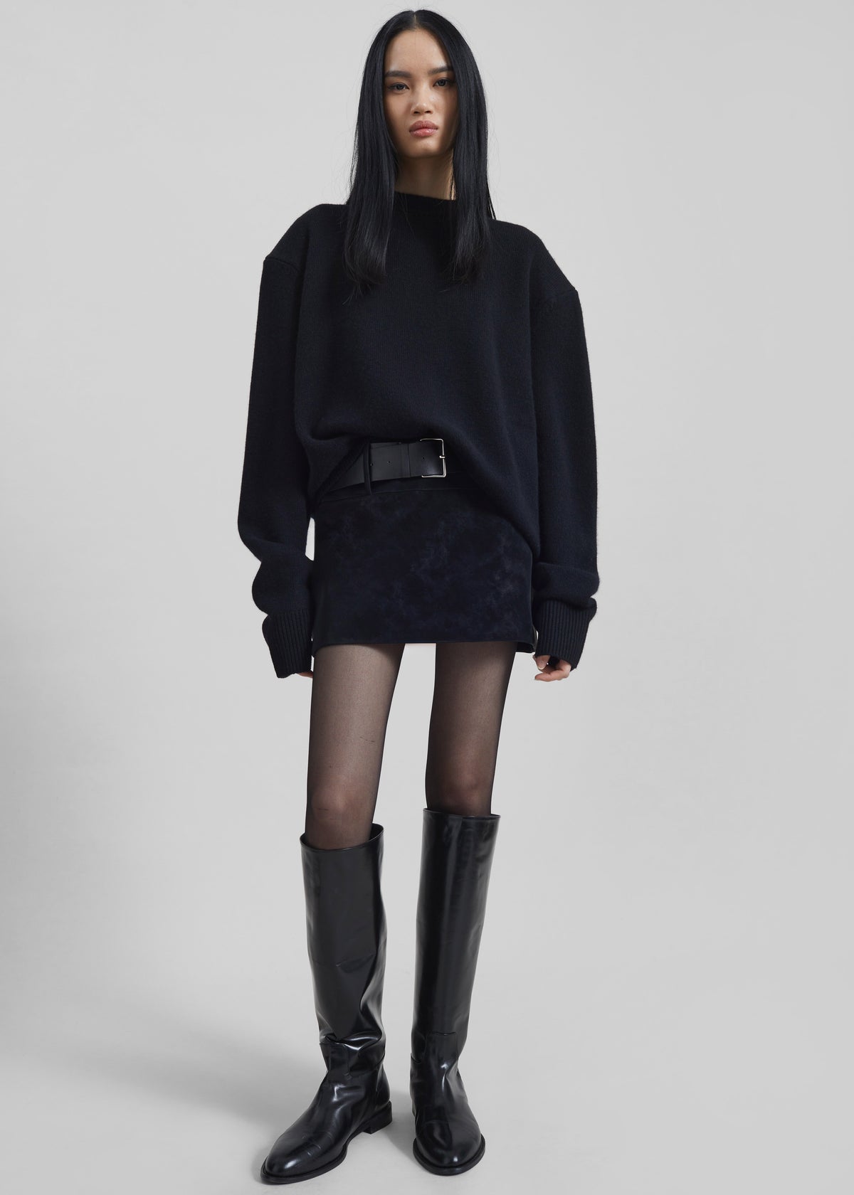 Arosa Belted Mini Skirt - Black - 7