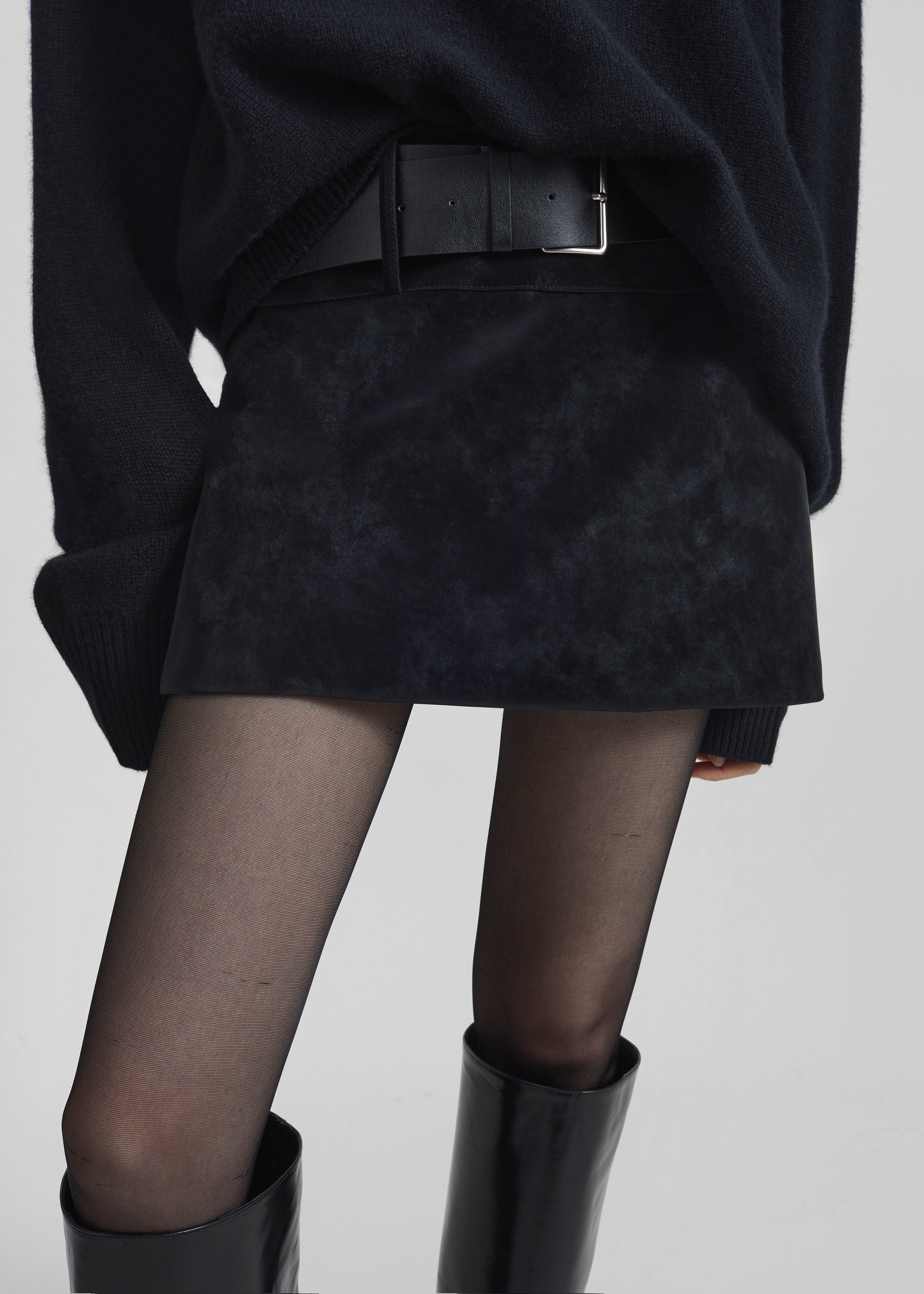Arosa Belted Mini Skirt - Black – The Frankie Shop
