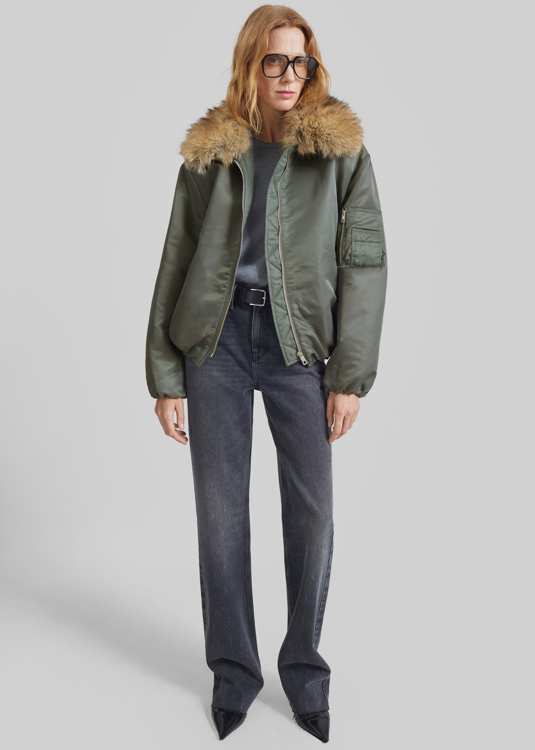 Shop the look image for Arslev Bomber Jacket - Pale Olive