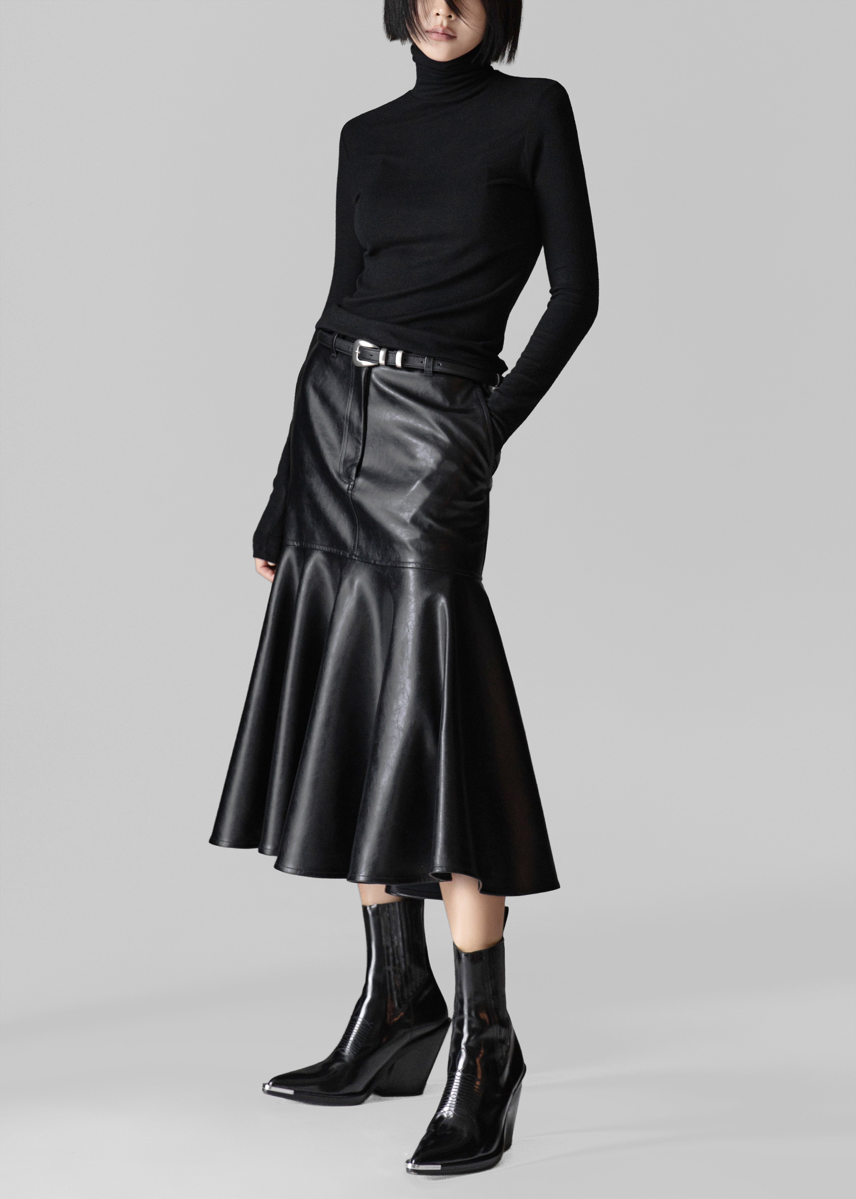 Arvika Faux Leather Mermaid Skirt - Black – The Frankie Shop