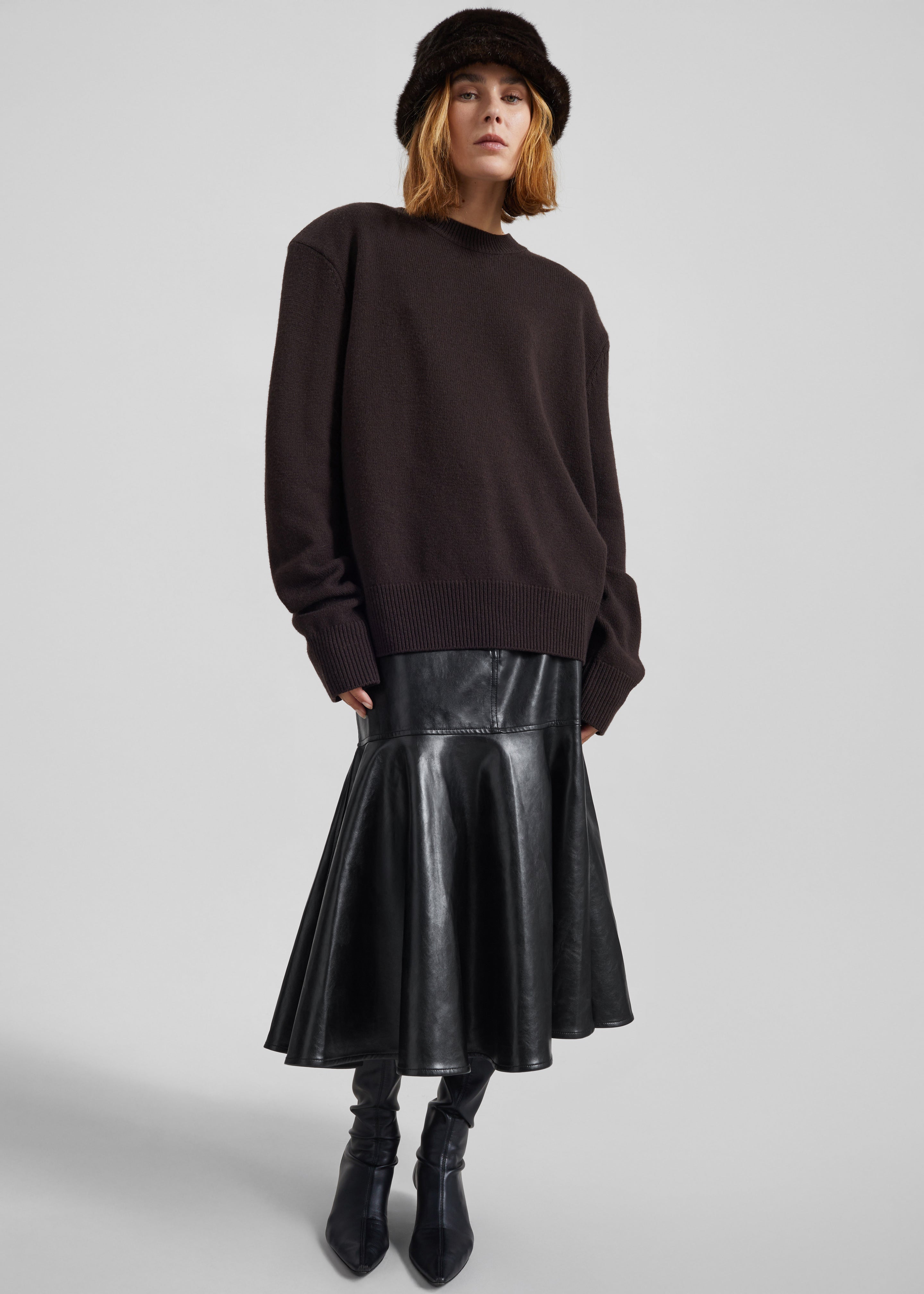 Arvika Faux Leather Mermaid Skirt - Black – The Frankie Shop