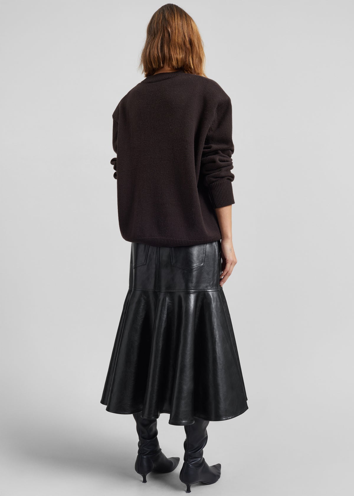 Arvika Faux Leather Mermaid Skirt - Black - 8