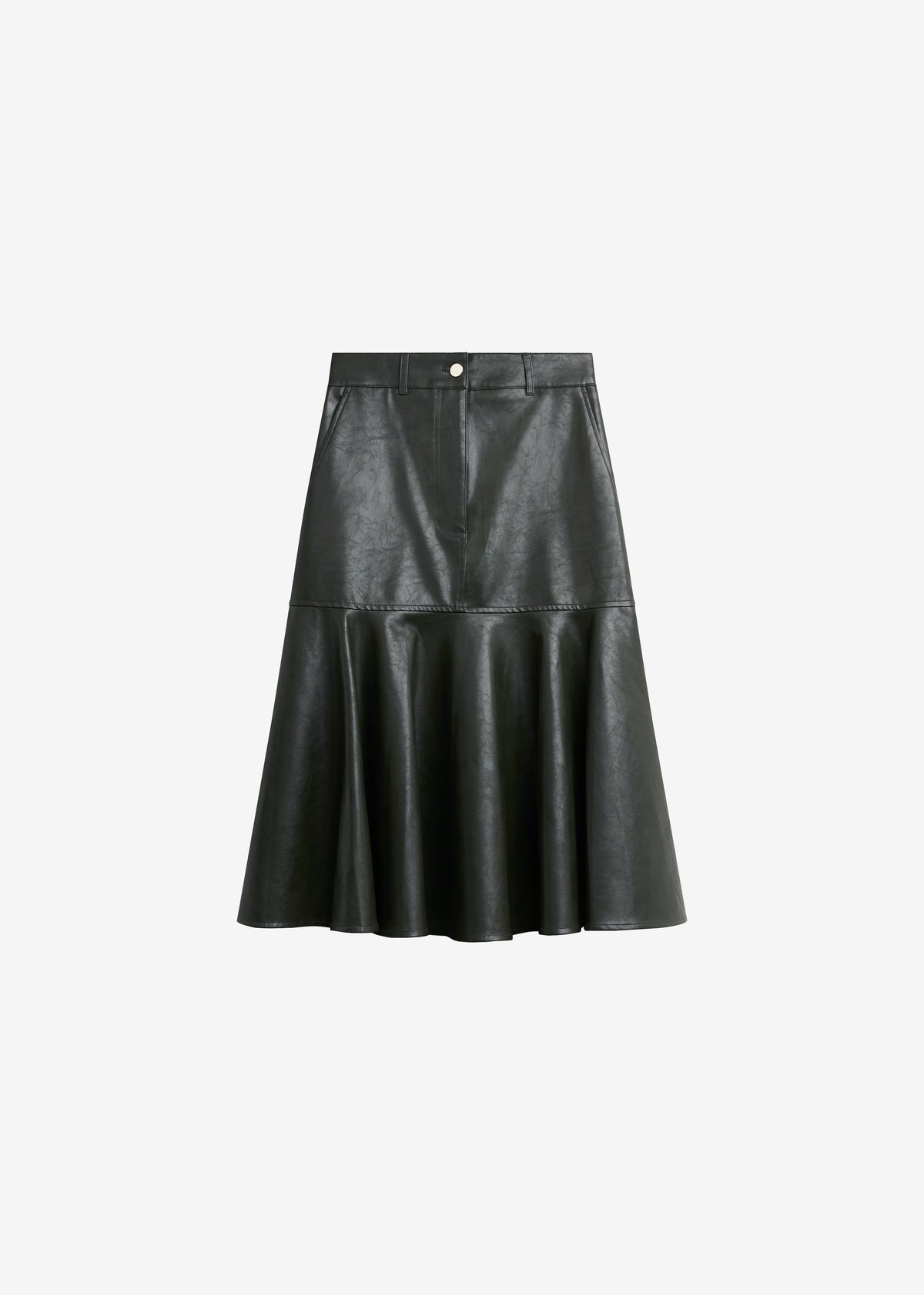Arvika Faux Leather Mermaid Skirt - Dark Olive - 7