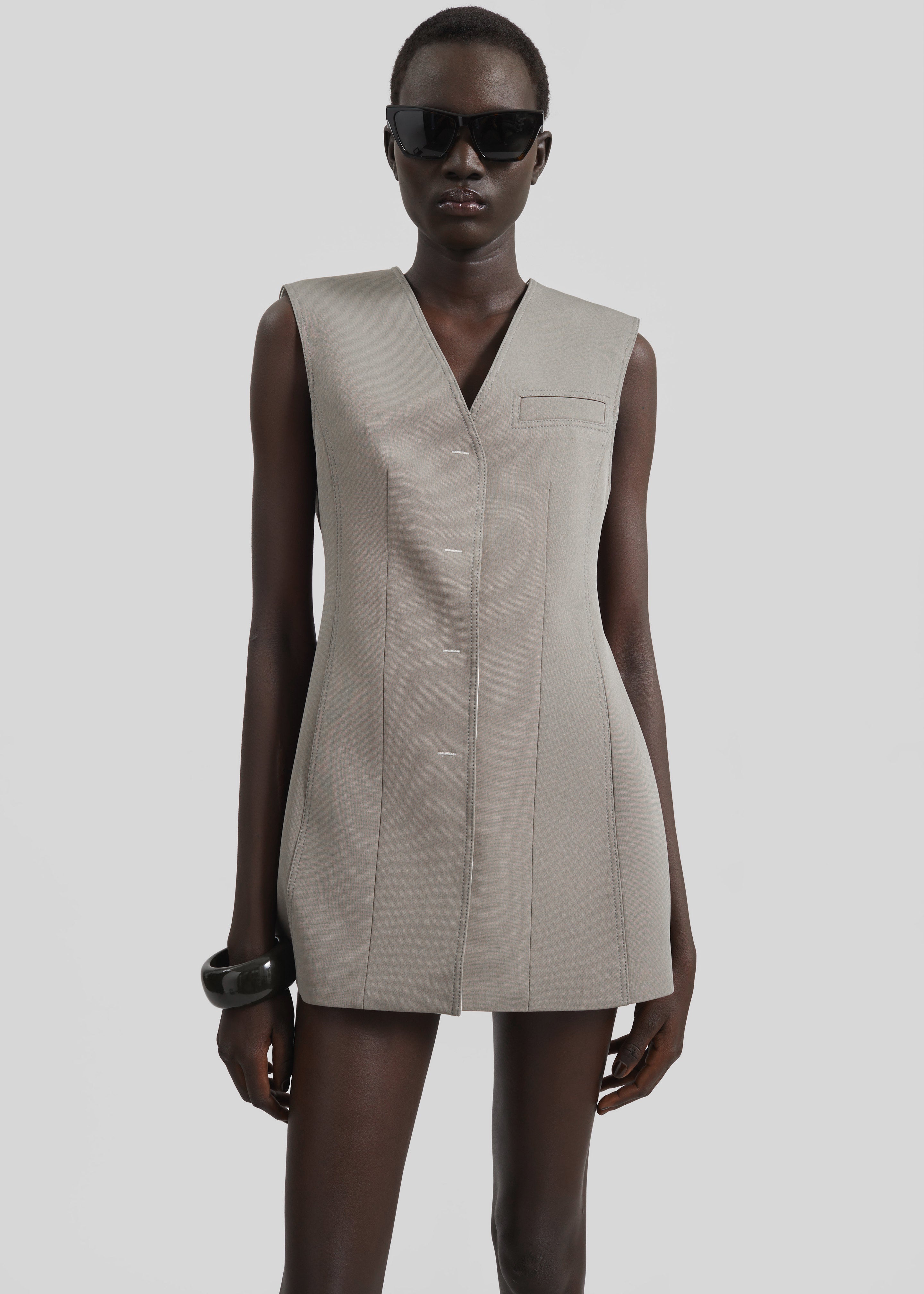 Ashbury Vest Dress - Taupe - 4