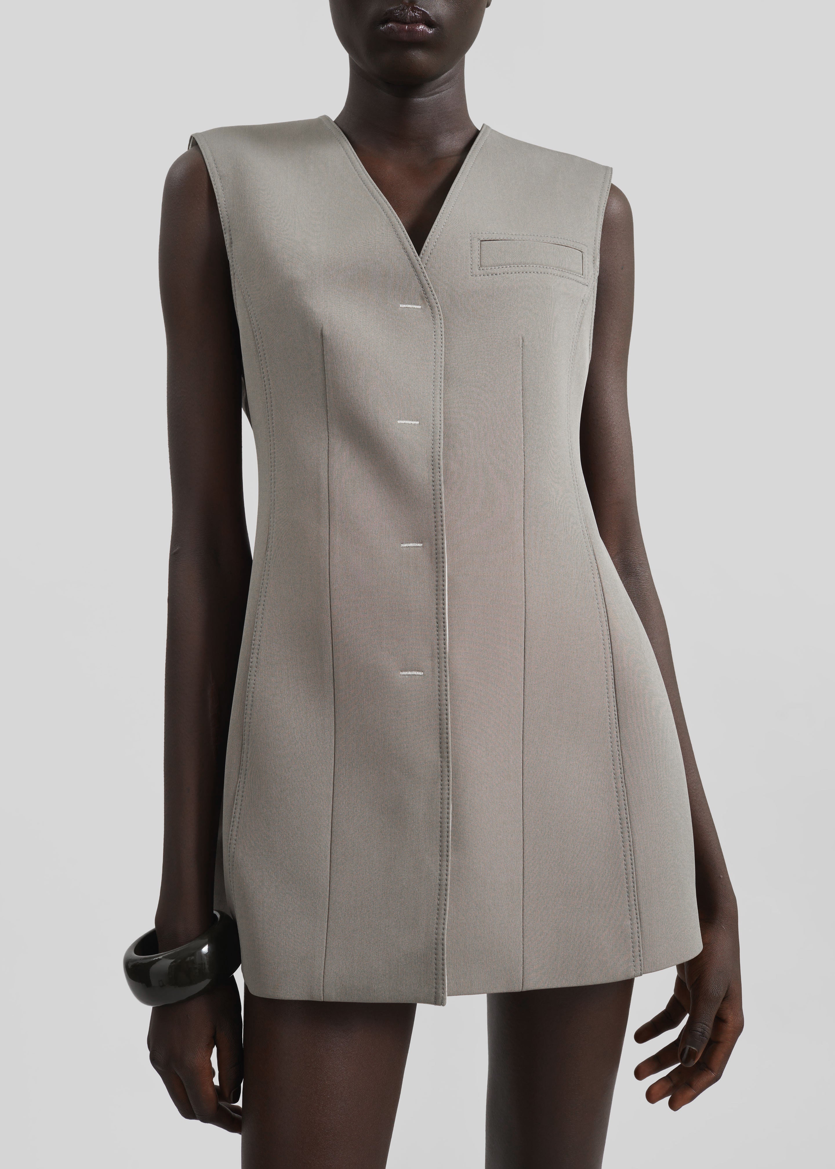 Ashbury Vest Dress - Taupe - 3
