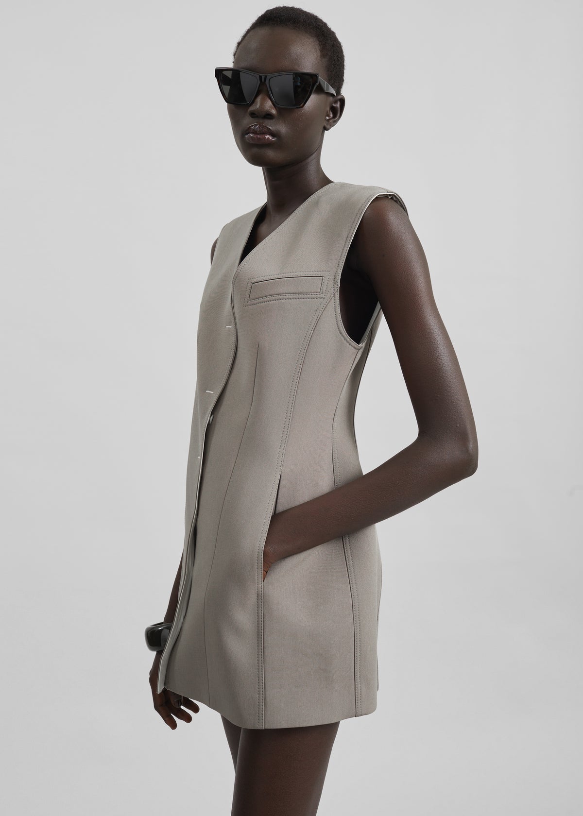 Ashbury Vest Dress - Taupe - 8