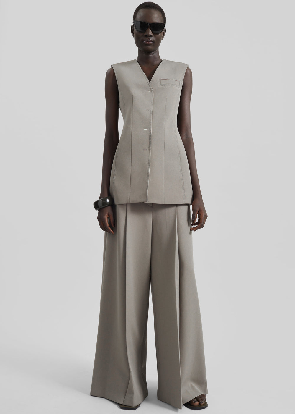 Ashbury Vest Dress - Taupe - 1