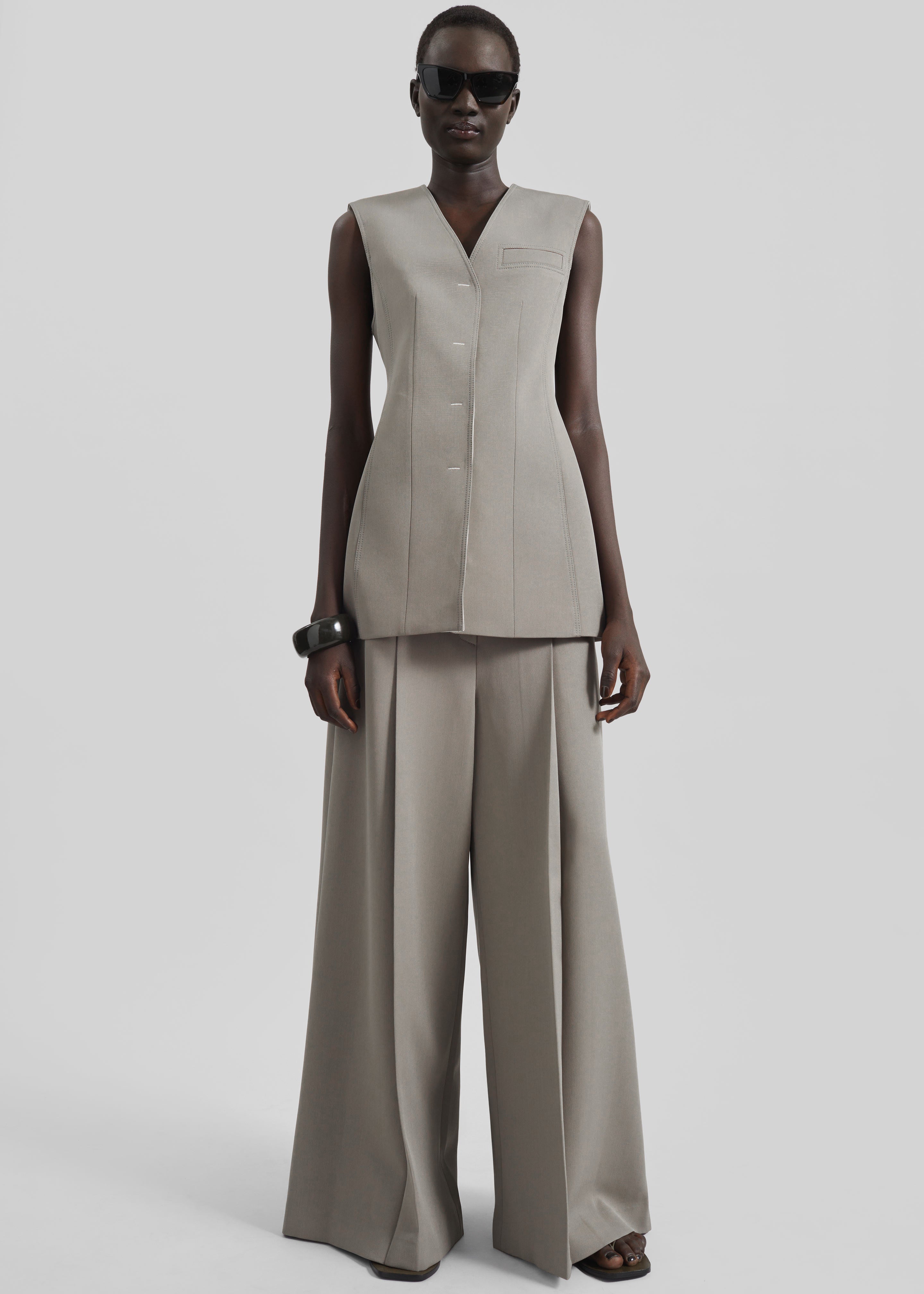 Ashbury Vest Dress - Taupe - 2