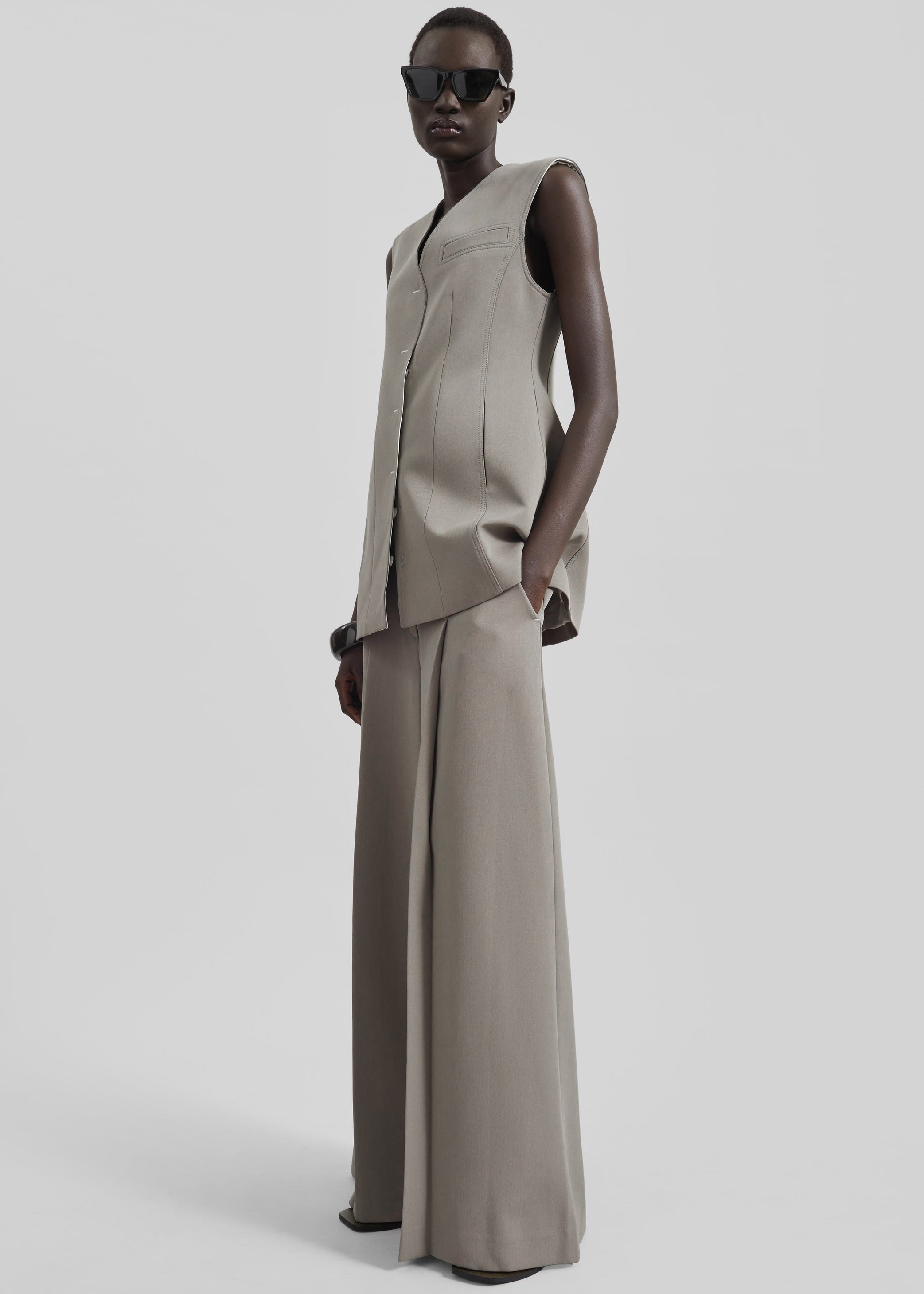 Shop the look image for Ashbury Vest Dress - Taupe