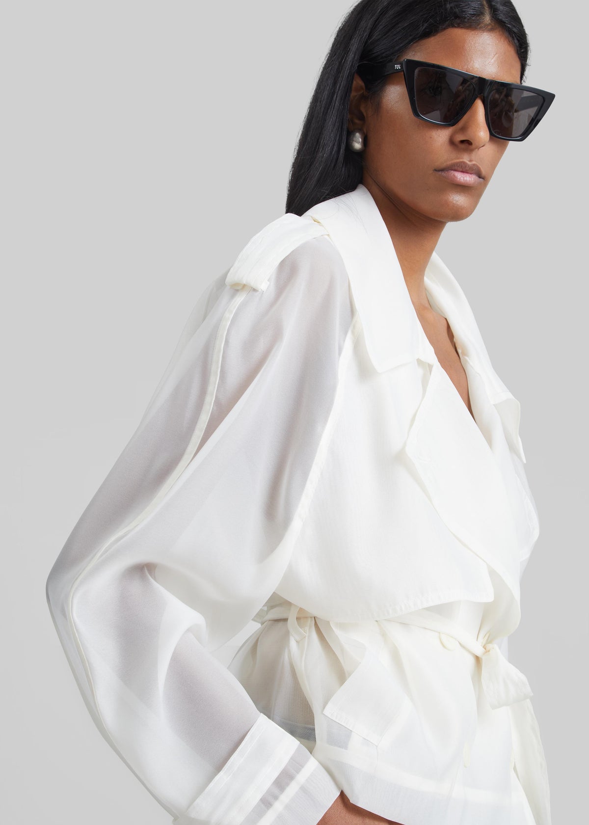 Asola Sheer Short Trench - Ivory - 1