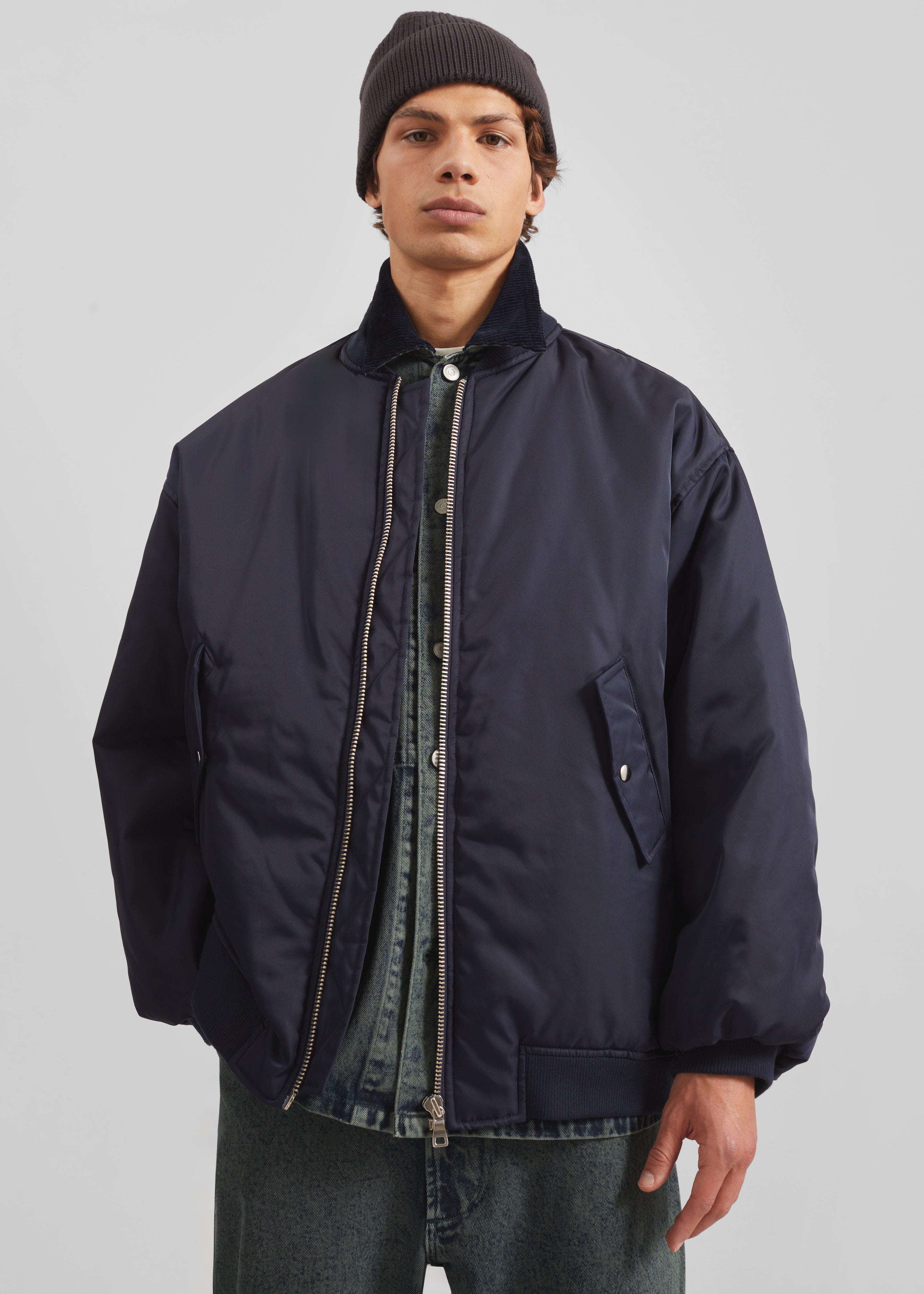 Astra Bomber Jacket - Navy – The Frankie Shop