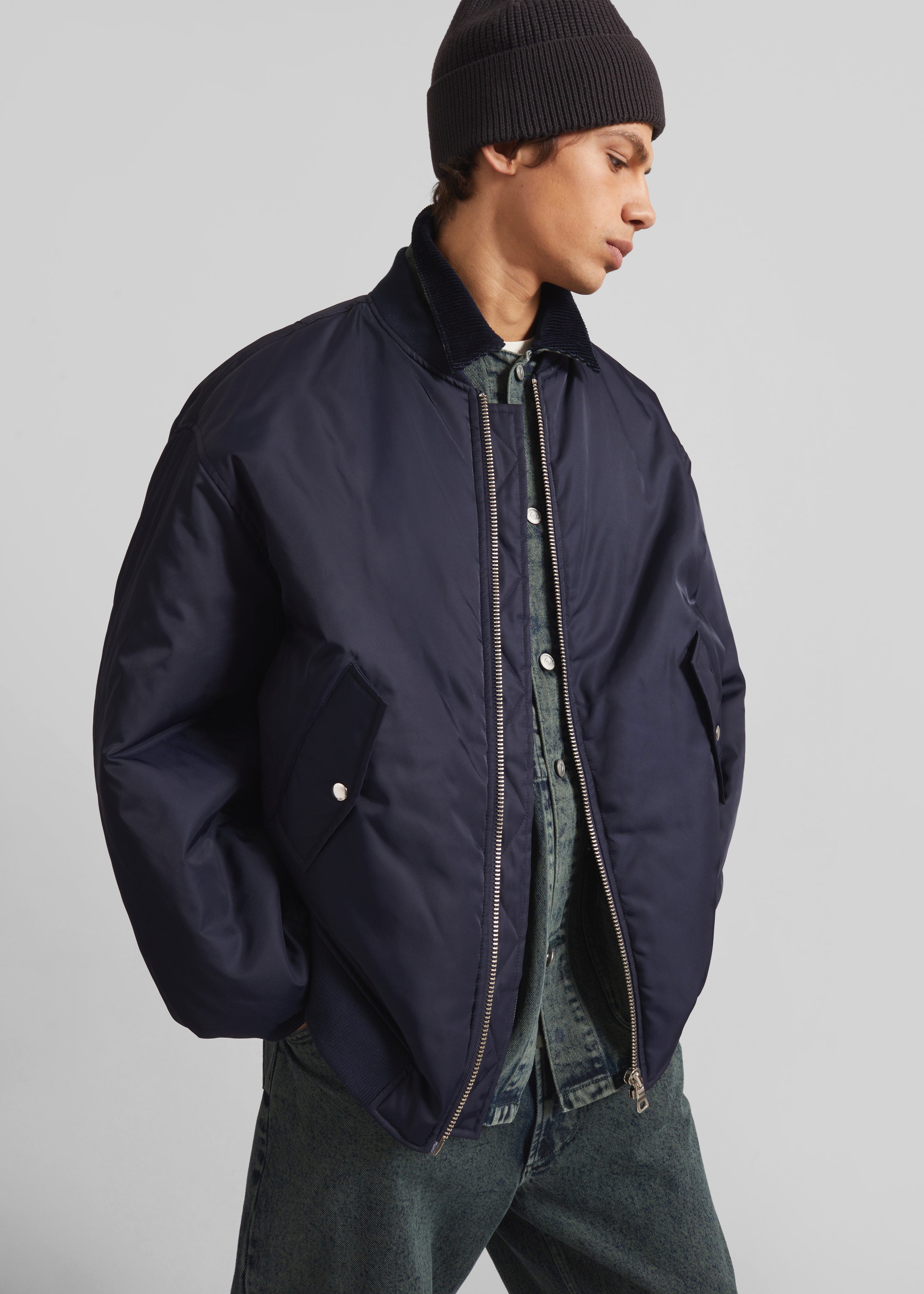 Astra Bomber Jacket - Navy – The Frankie Shop