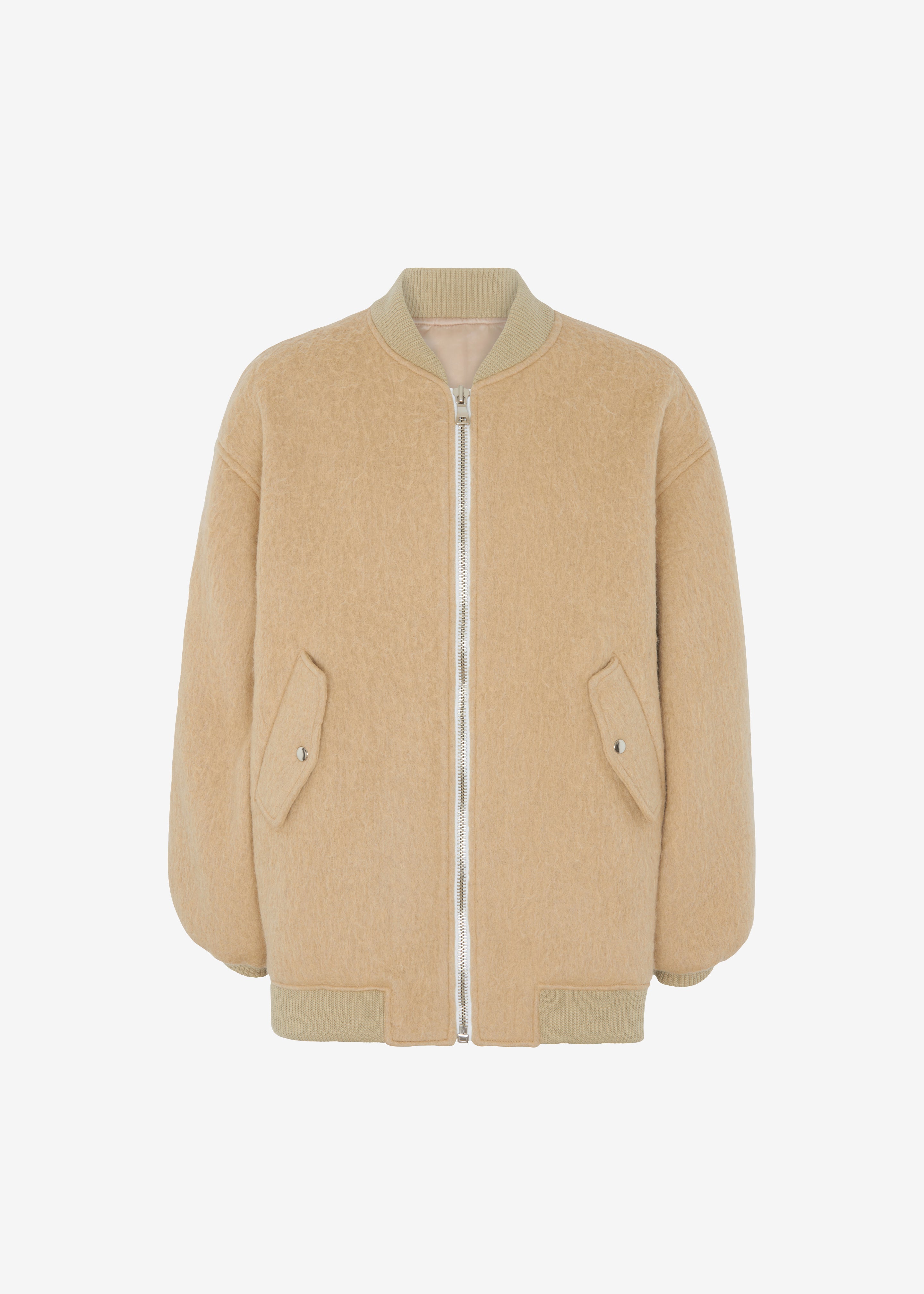 Astra Wool Bomber Jacket - Pale Yellow - 9