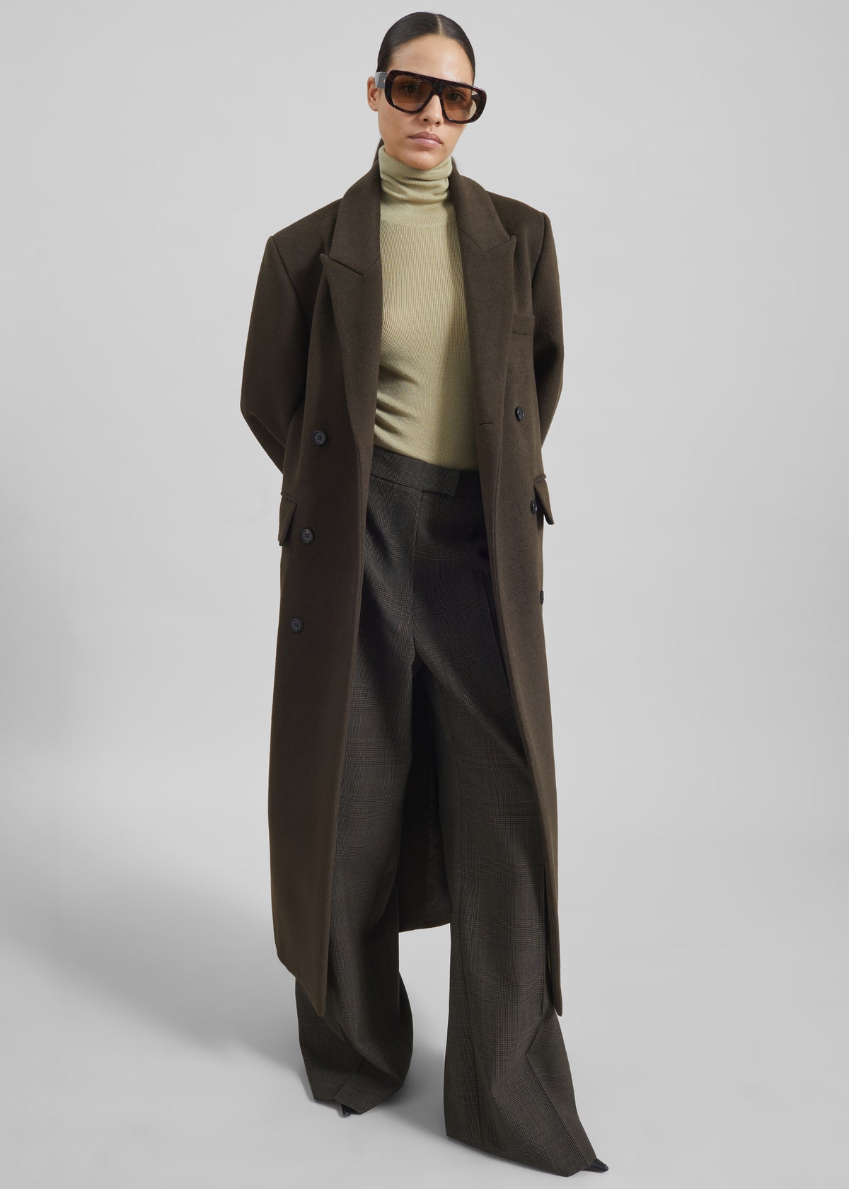 Atlin Wool Double-Breasted Coat - Brown - 6