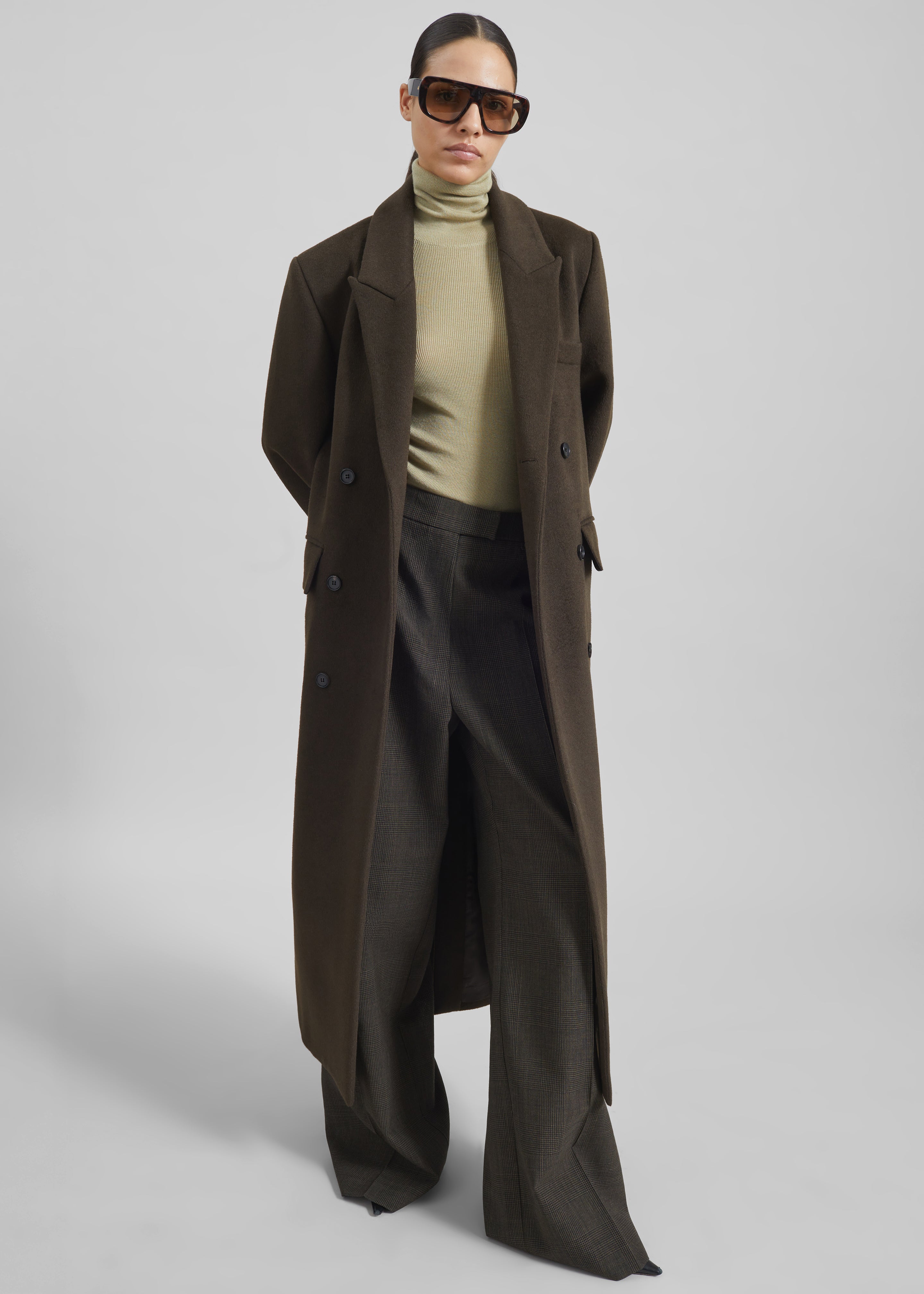 Atlin Wool Double-Breasted Coat - Brown - 6