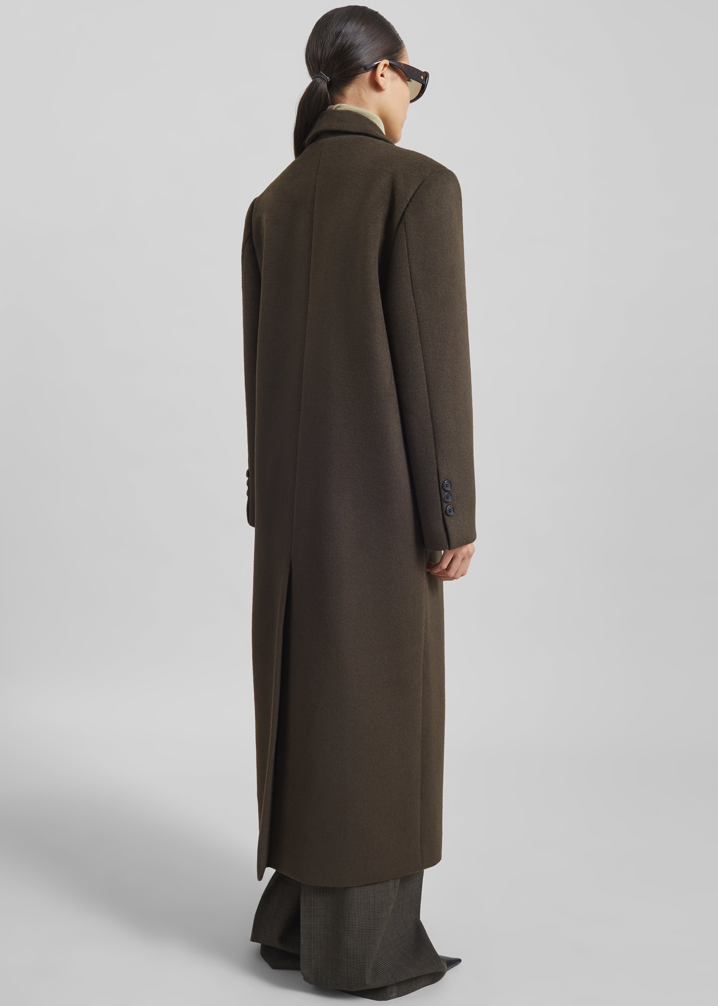 Atlin Wool Double-Breasted Coat - Brown - 7