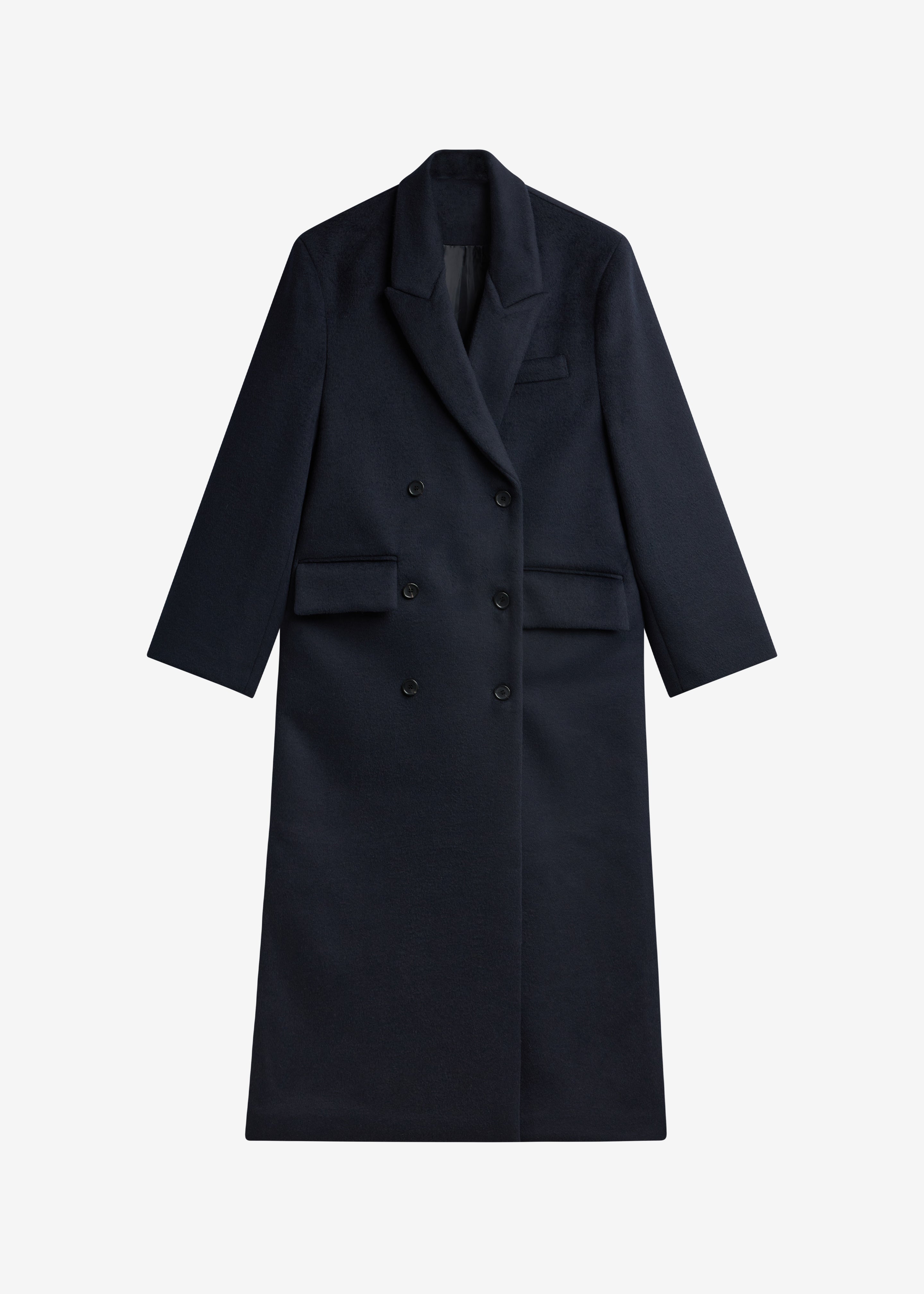 Atlin Wool Double-Breasted Coat - Dark Navy – The Frankie Shop