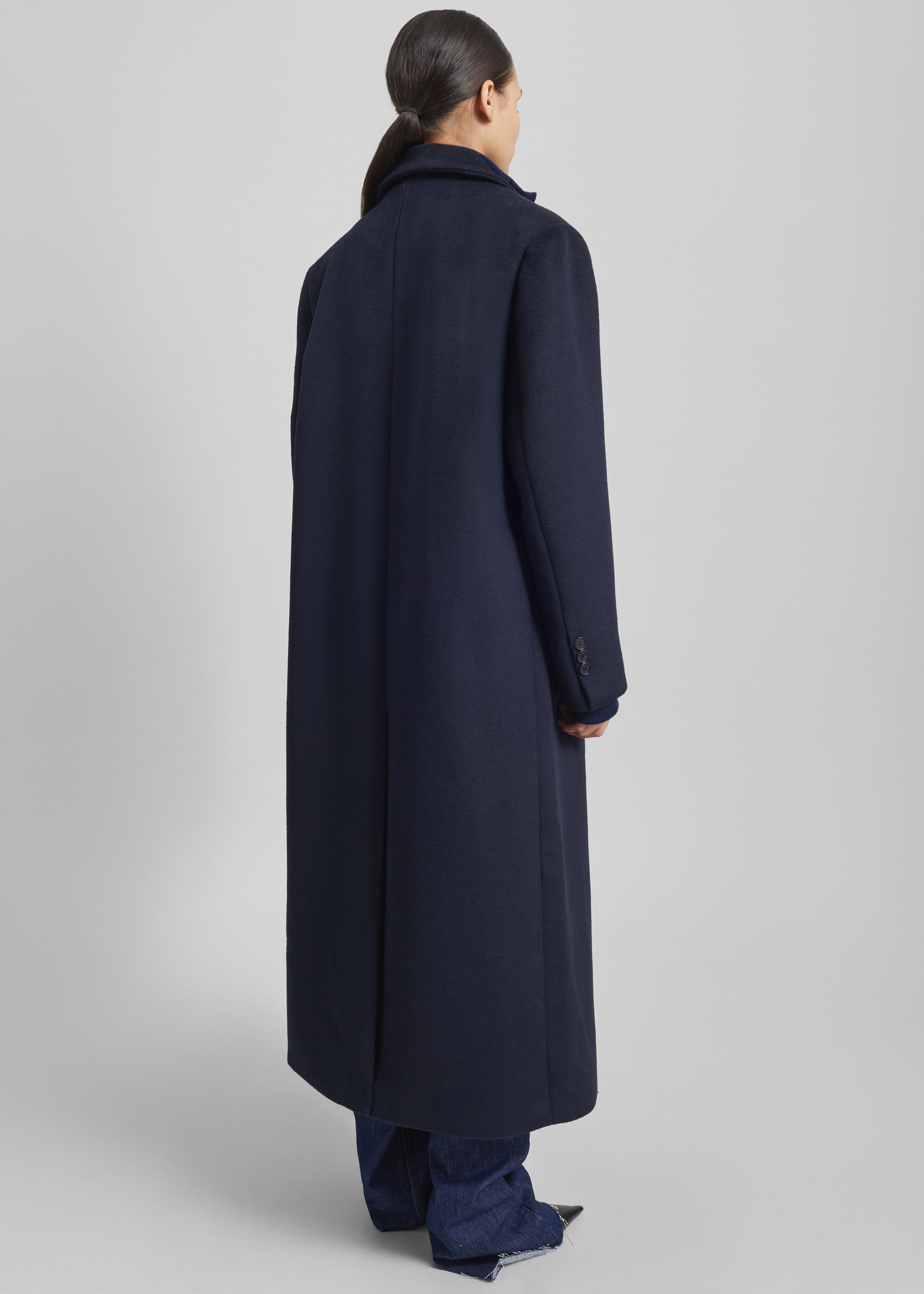 mare Traditional Aline Coat ネイビー Atlin Wool Double-Breasted Coat - Dark Navy – The Frankie Shop