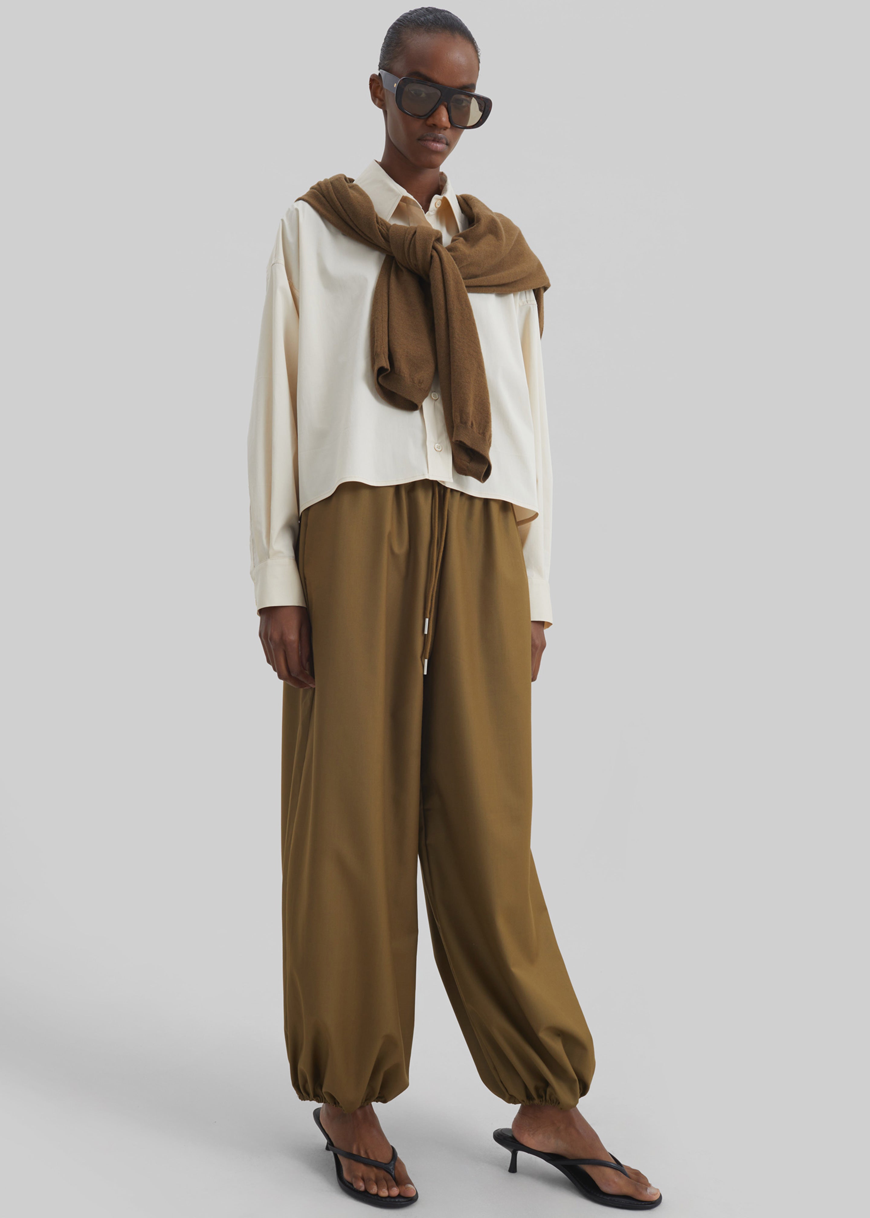 Aubray Balloon Pants - Olive Brown – The Frankie Shop