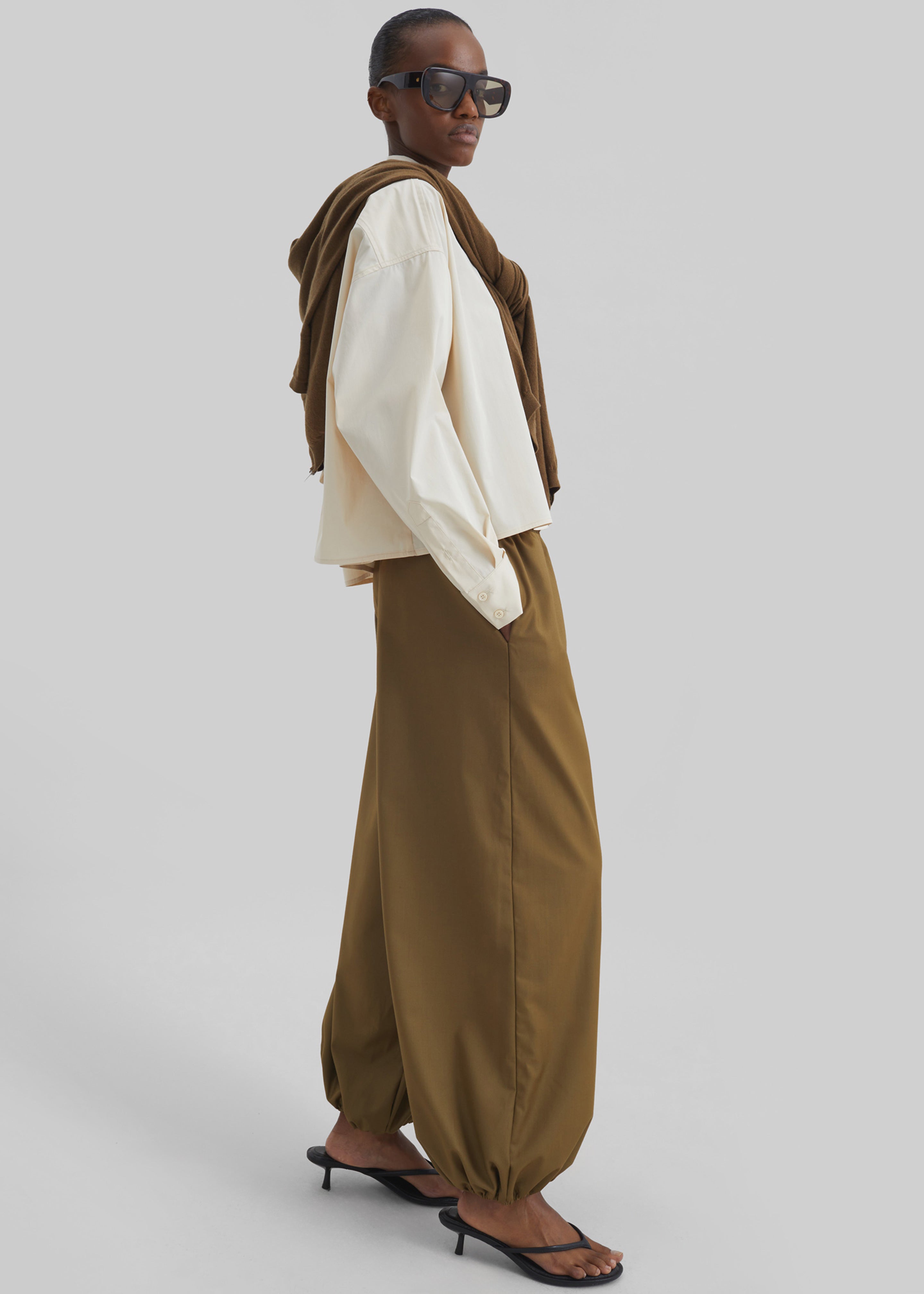 Aubray Balloon Pants - Olive Brown - 6