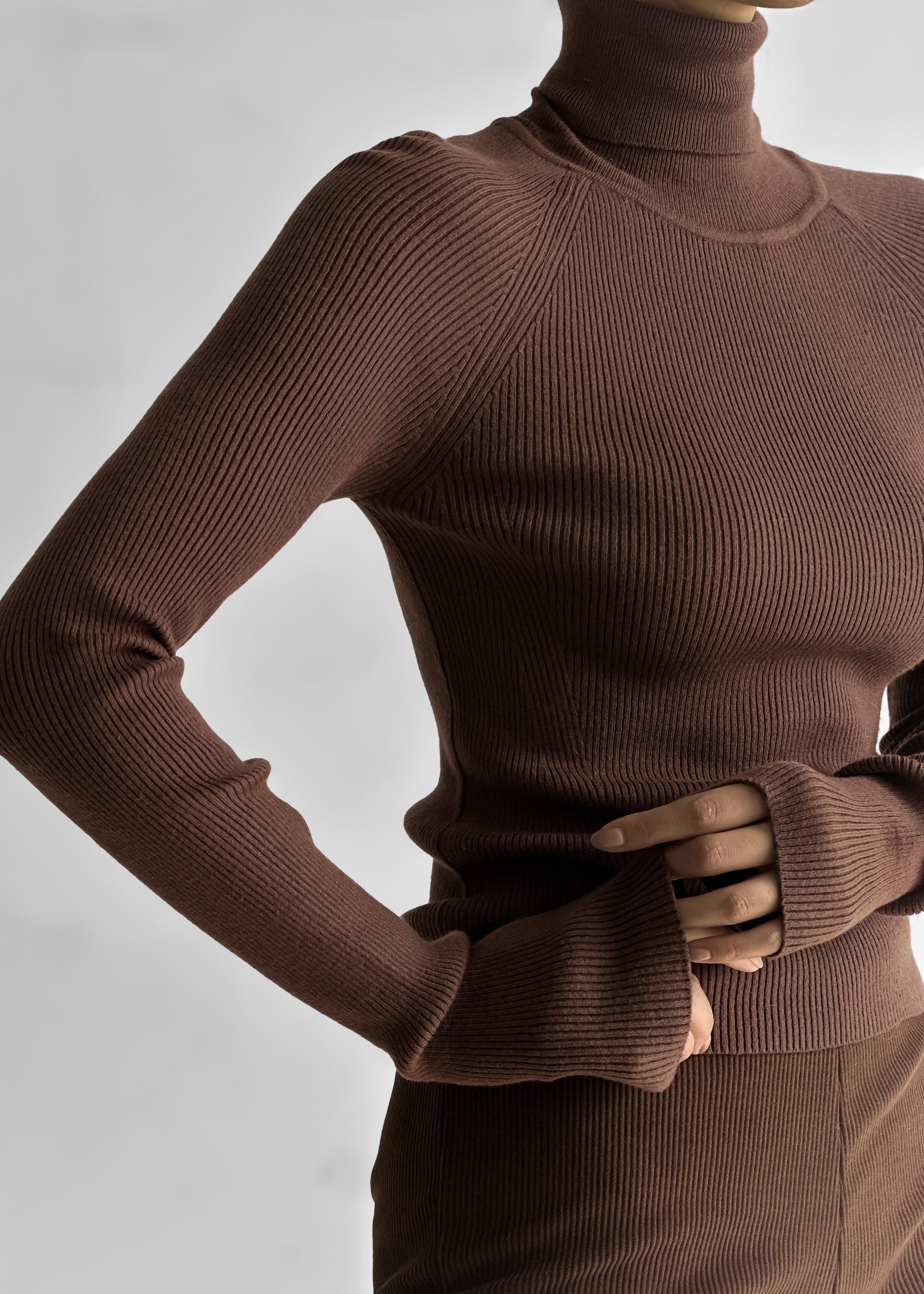 Aubree Turtleneck - Brown - 8