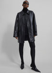 Augusta Faux Leather Coat - Black