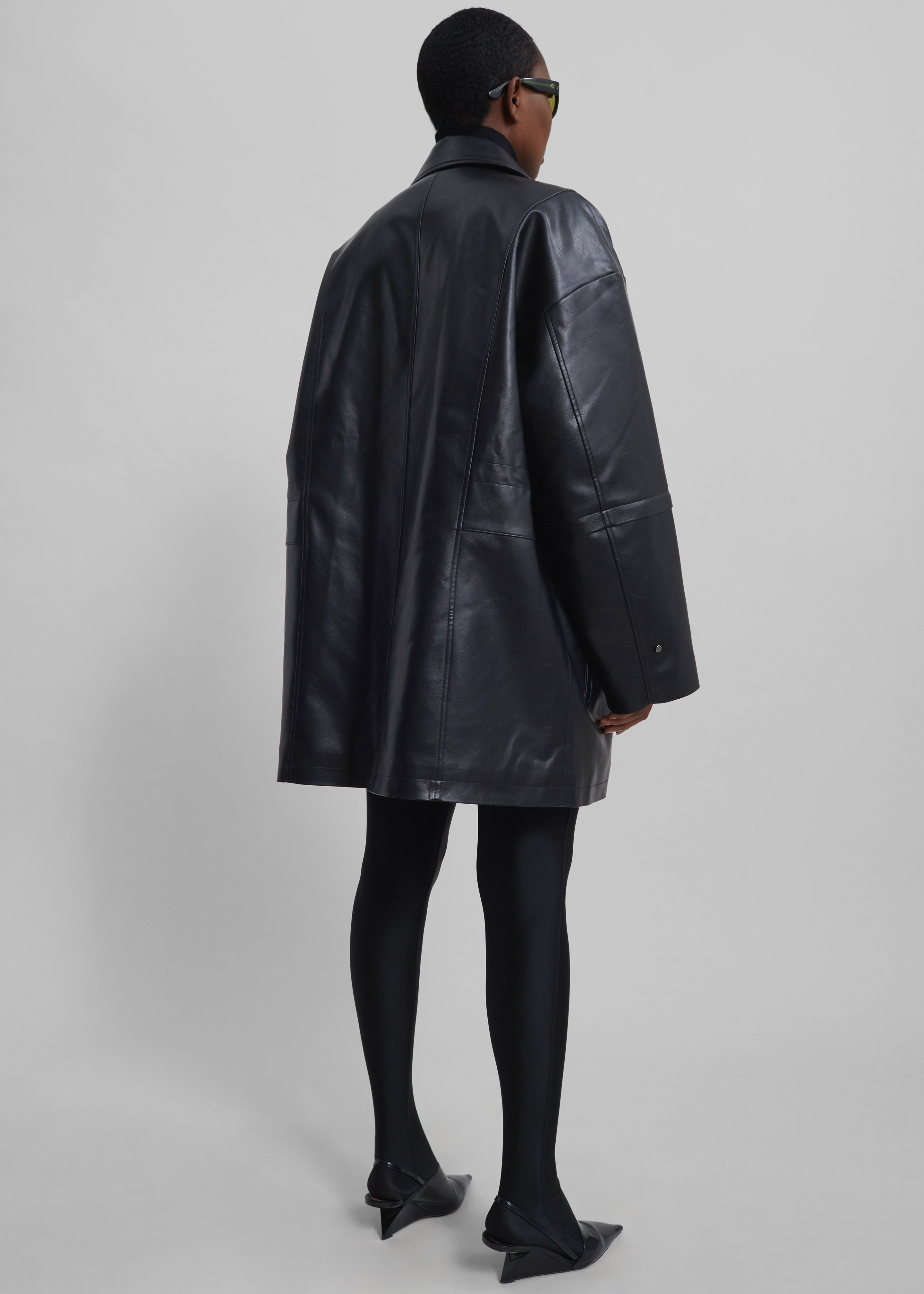 Augusta Faux Leather Coat - Black - 10