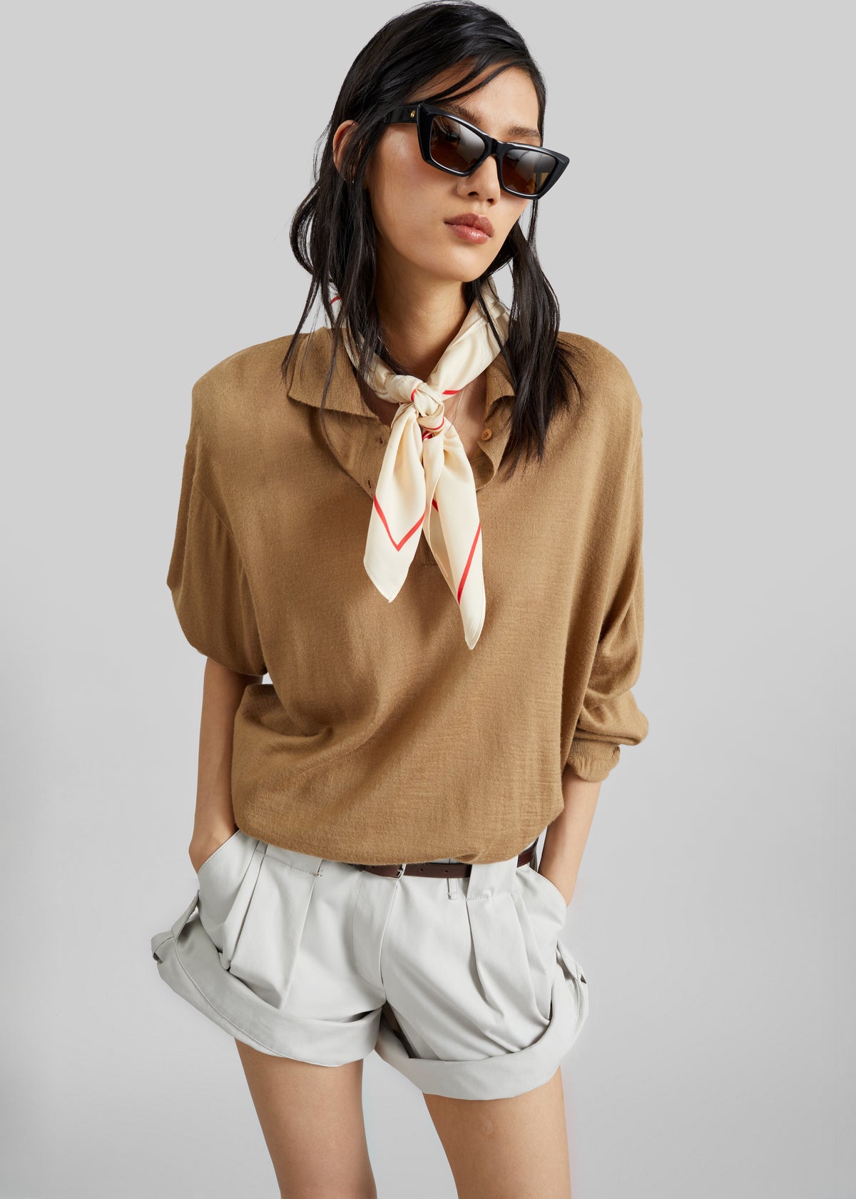 Avallon Padded Knit Polo - Camel - 1