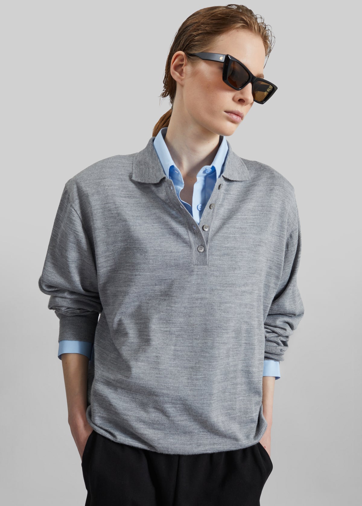 Avallon Padded Knit Polo - Grey - 2