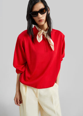 Avallon Padded Knit Polo - Red