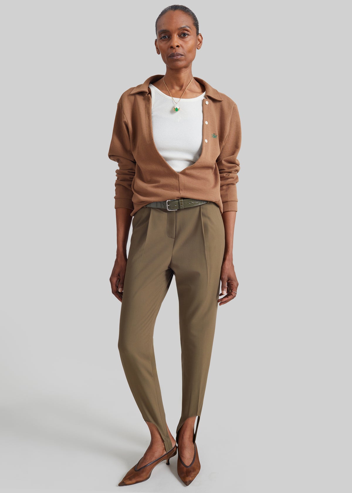 Averon Stirrup Pants - Dark Olive