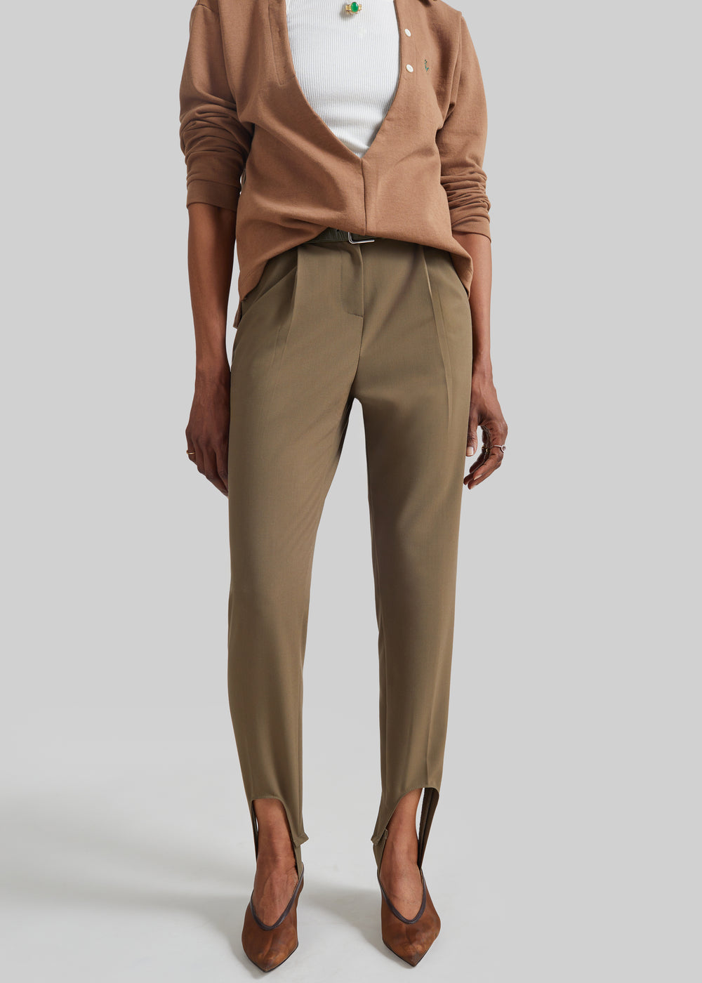 Averon Stirrup Pants - Dark Olive - 1