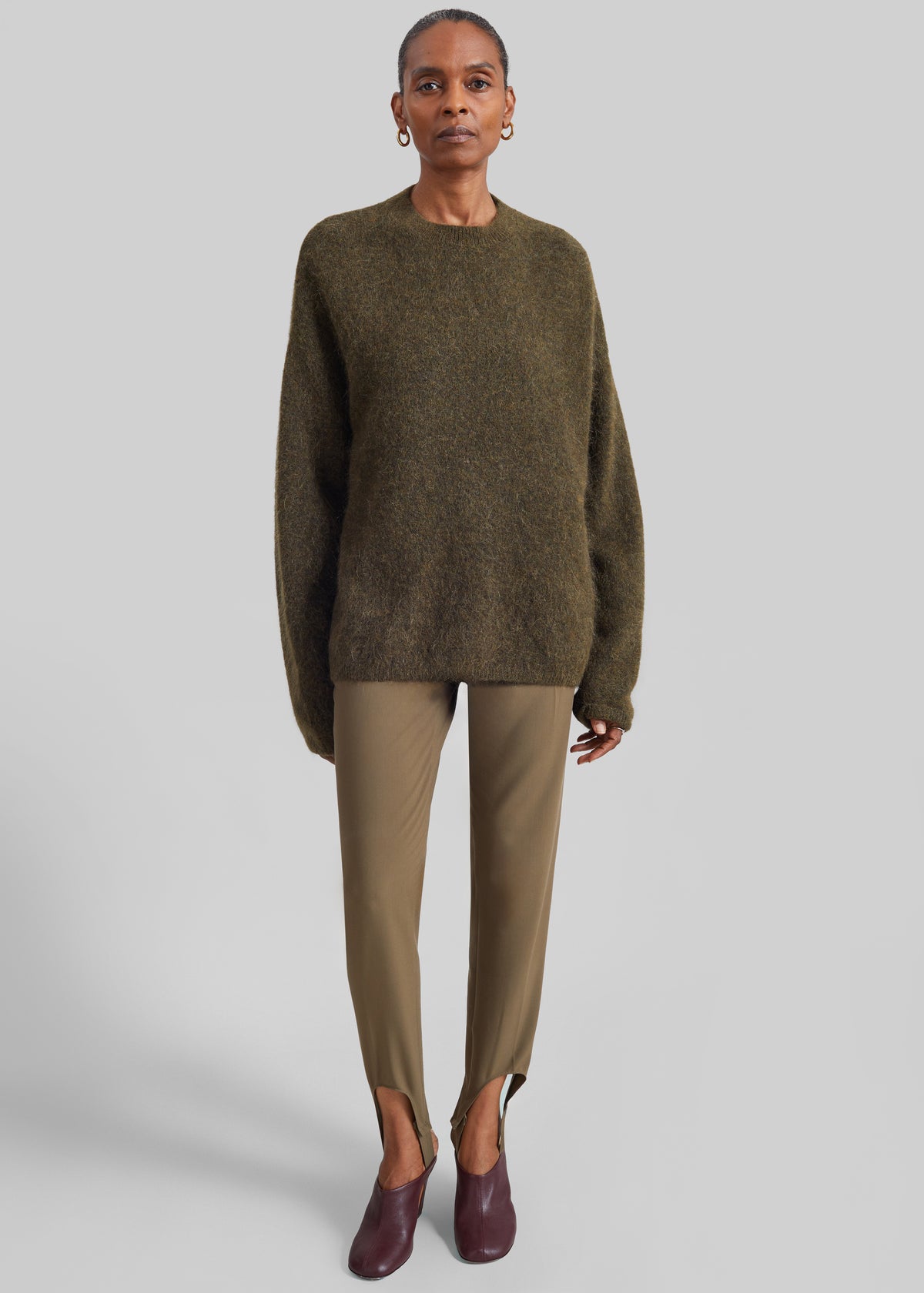 Shop the look image for Averon Stirrup Pants - Dark Olive