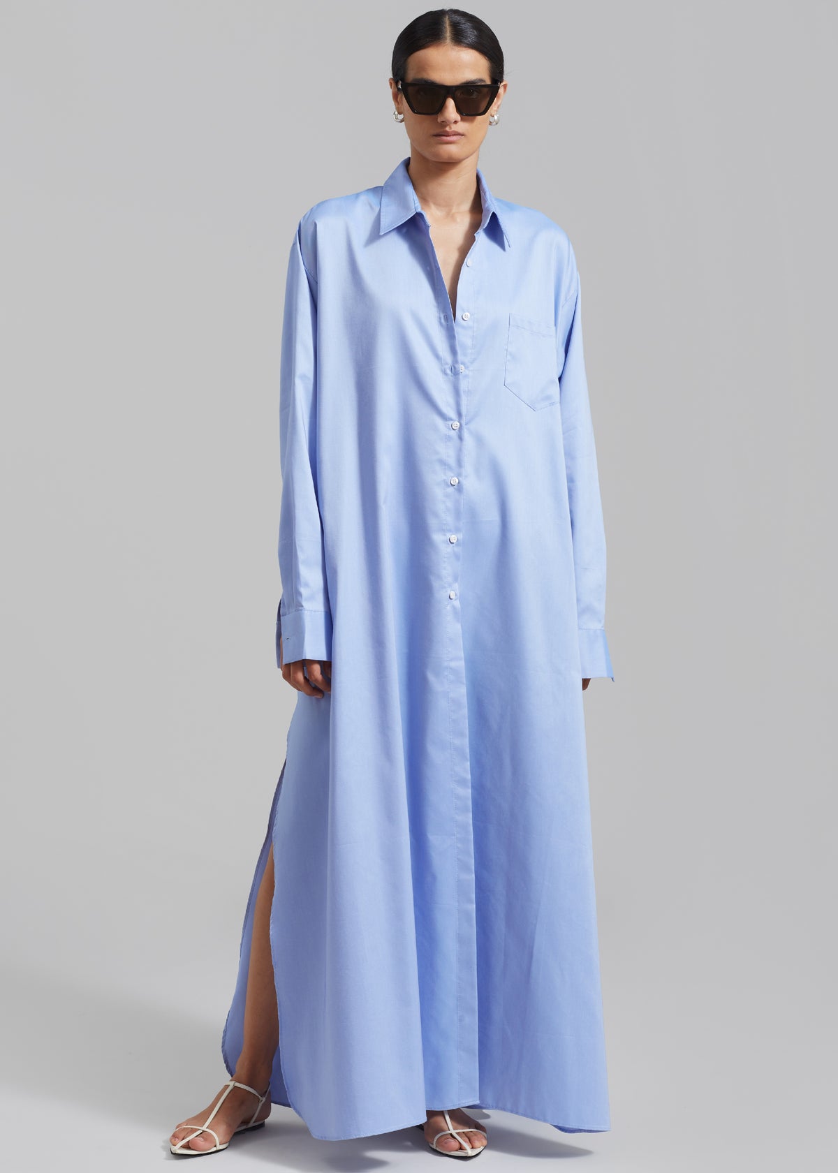 Avery Shirt Dress - Blue - M/L - The Frankie Shop