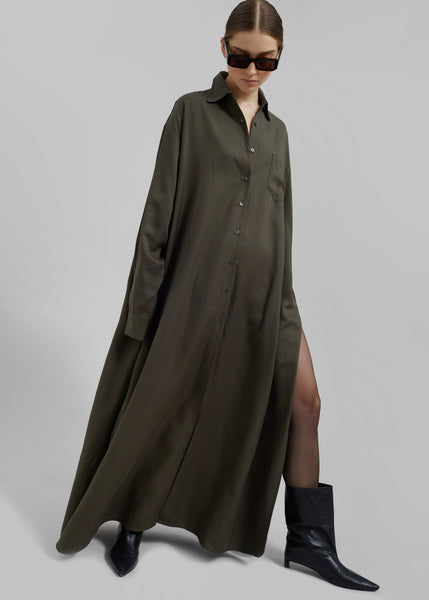 Oversized Shirt Dress - Dark gray/zebra print - Ladies | H&M US