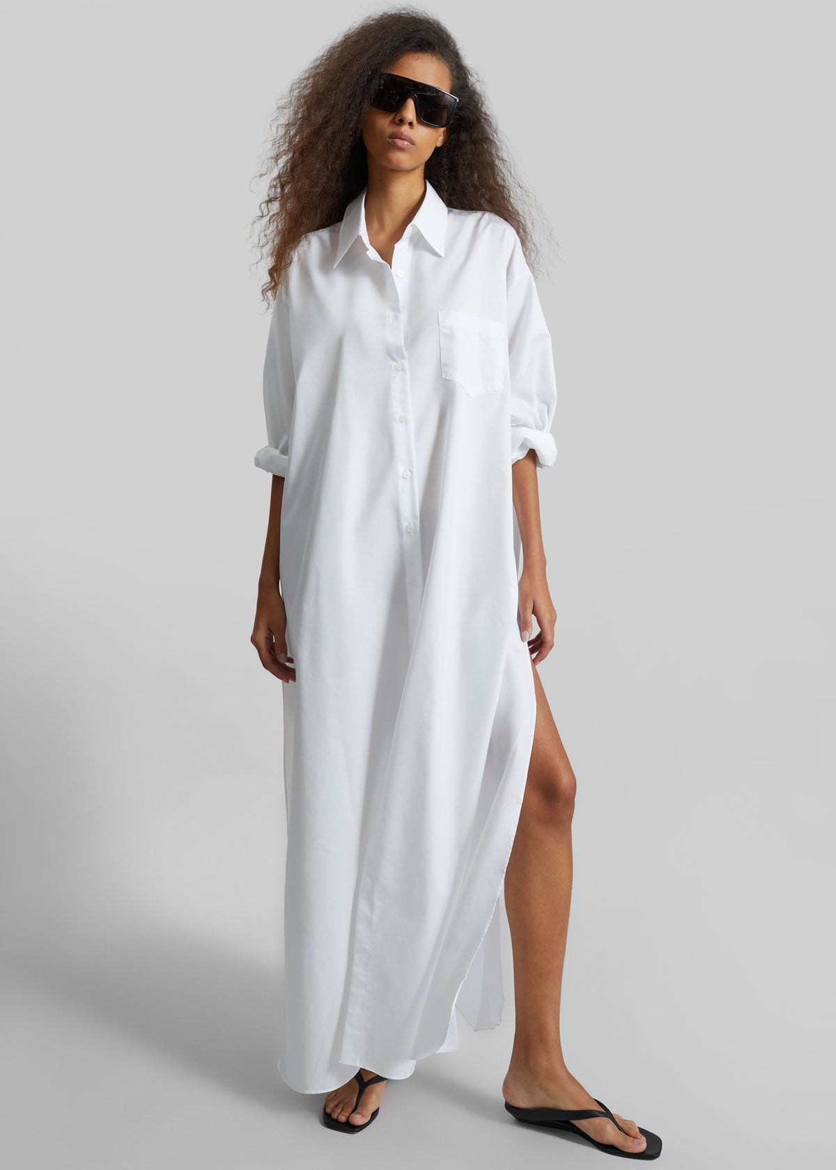 Avery Shirt Dress - White Avery Shirt Dress - White
