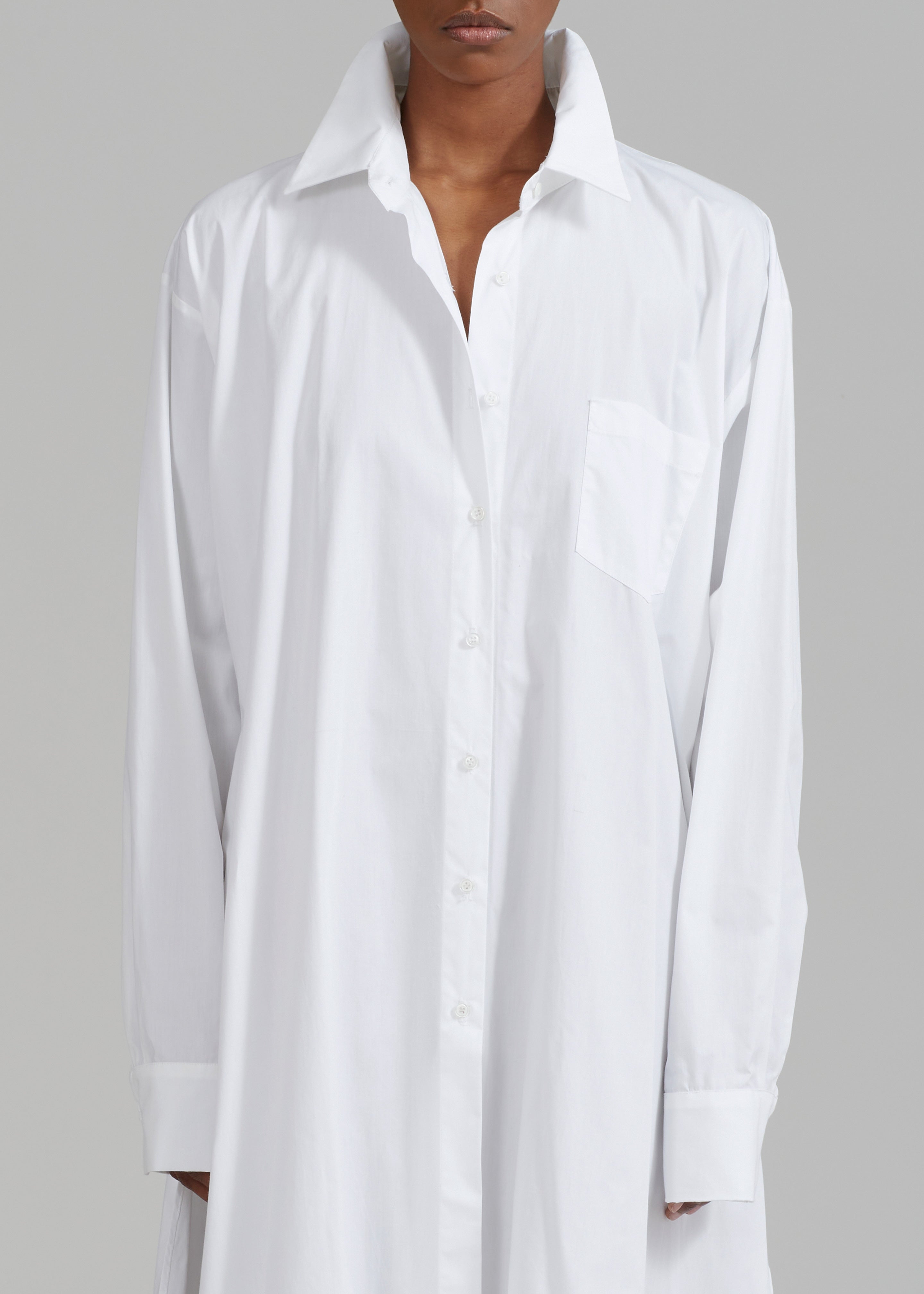 Avery Shirt Dress - White - 7