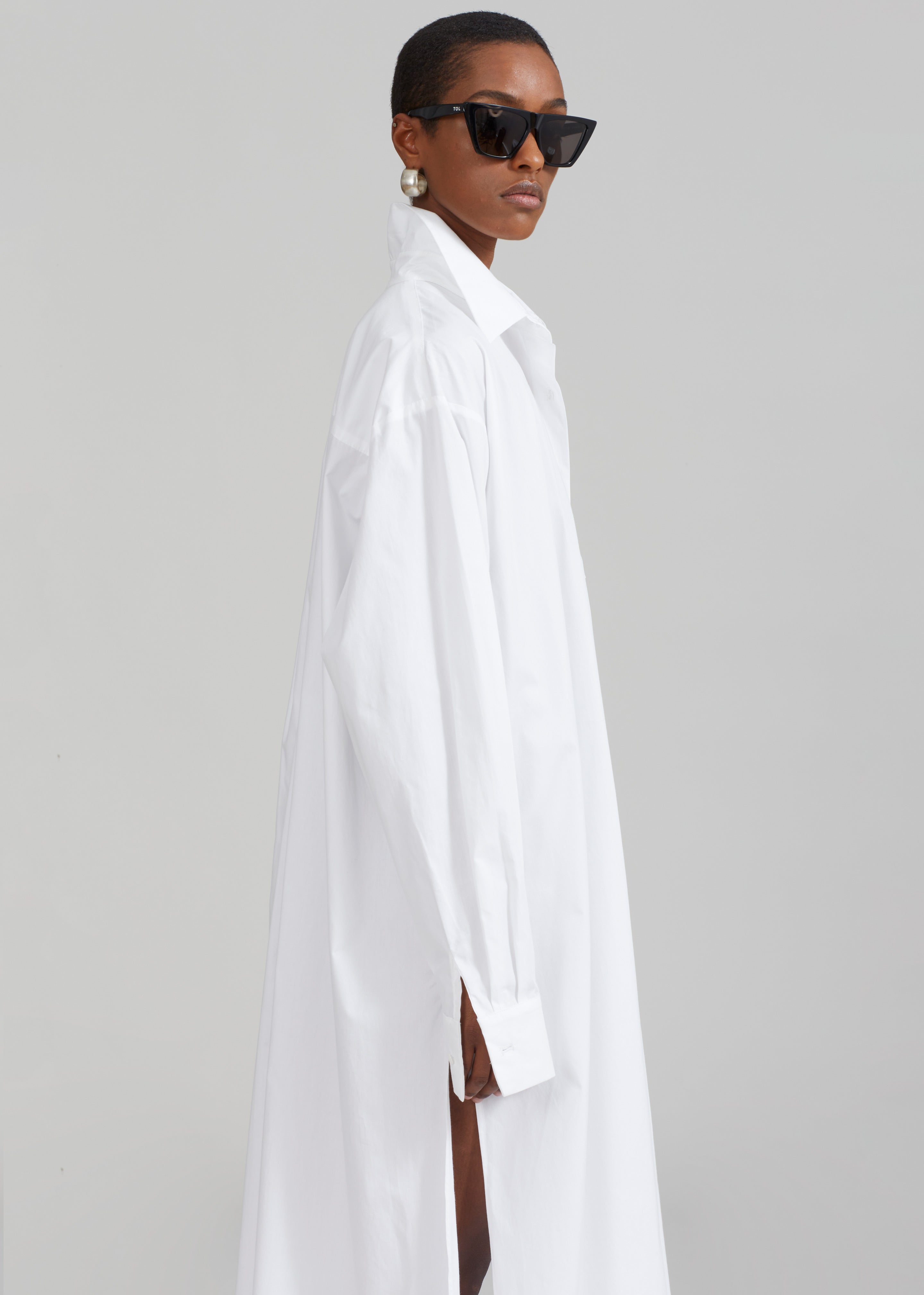 Avery Shirt Dress - White - 4